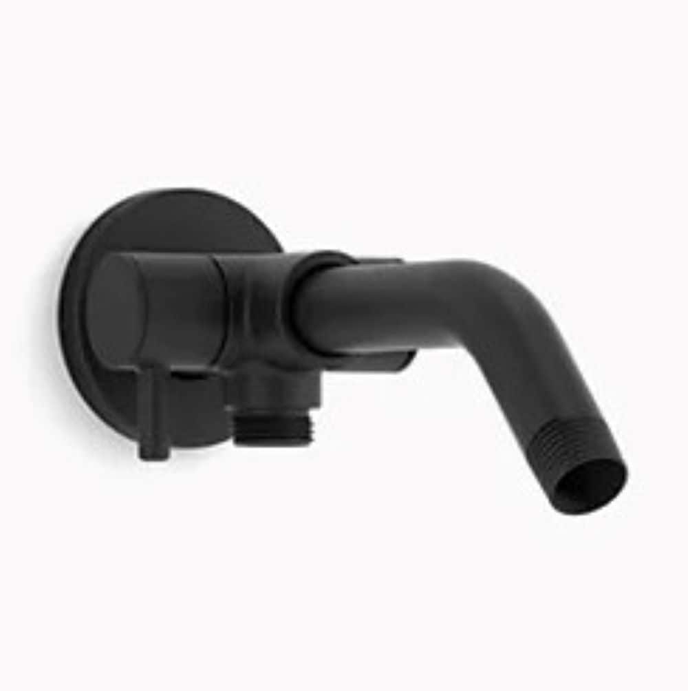 KOHLER K-76330-BL Matte Black 8.0625-in Universal Shower Shower arm with diverter 0.5-in -ID