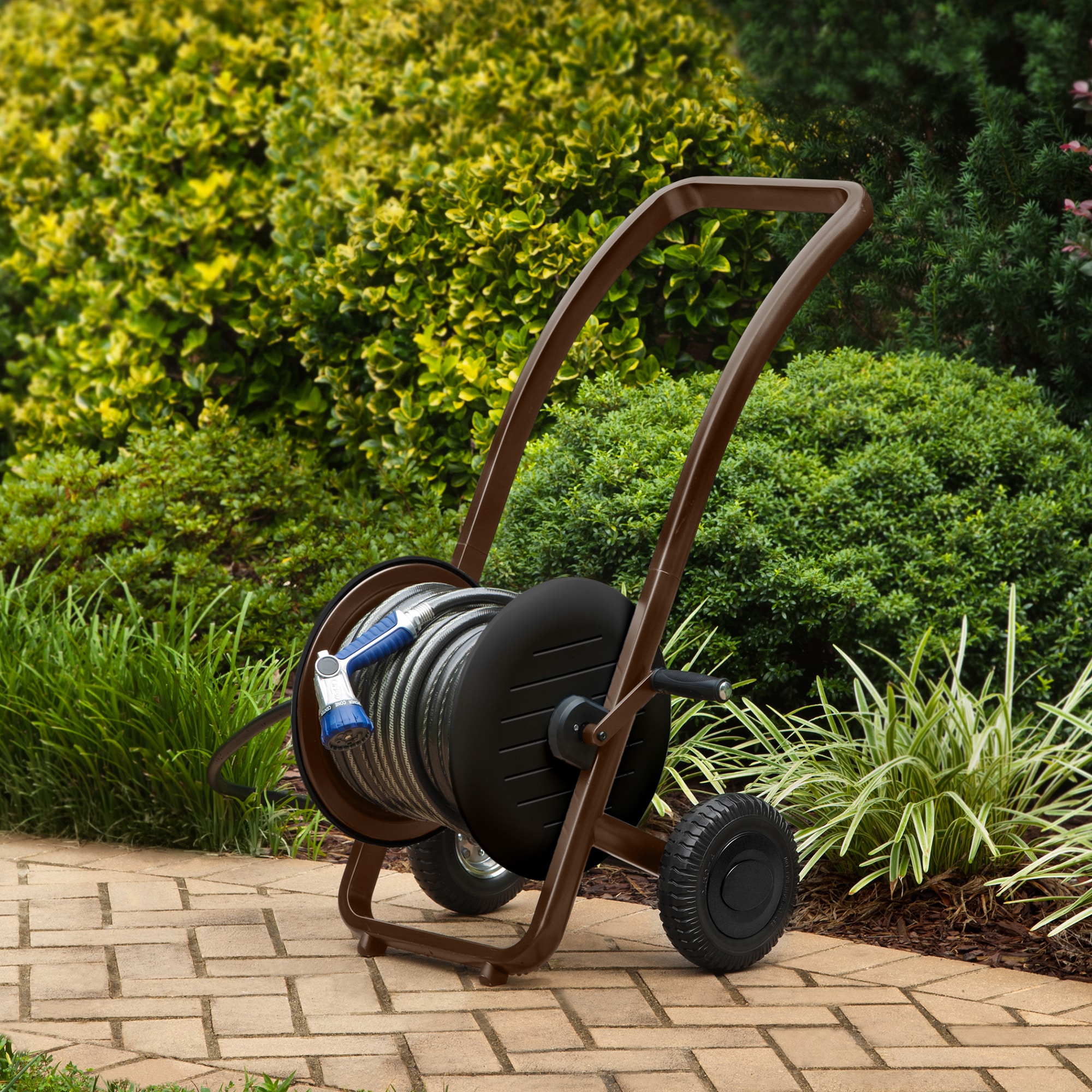 Yard Butler 4-Wheeled Hose Truck, 400' Metal Hose Caddy, Suitable for  Gardens, Lawns and Fields