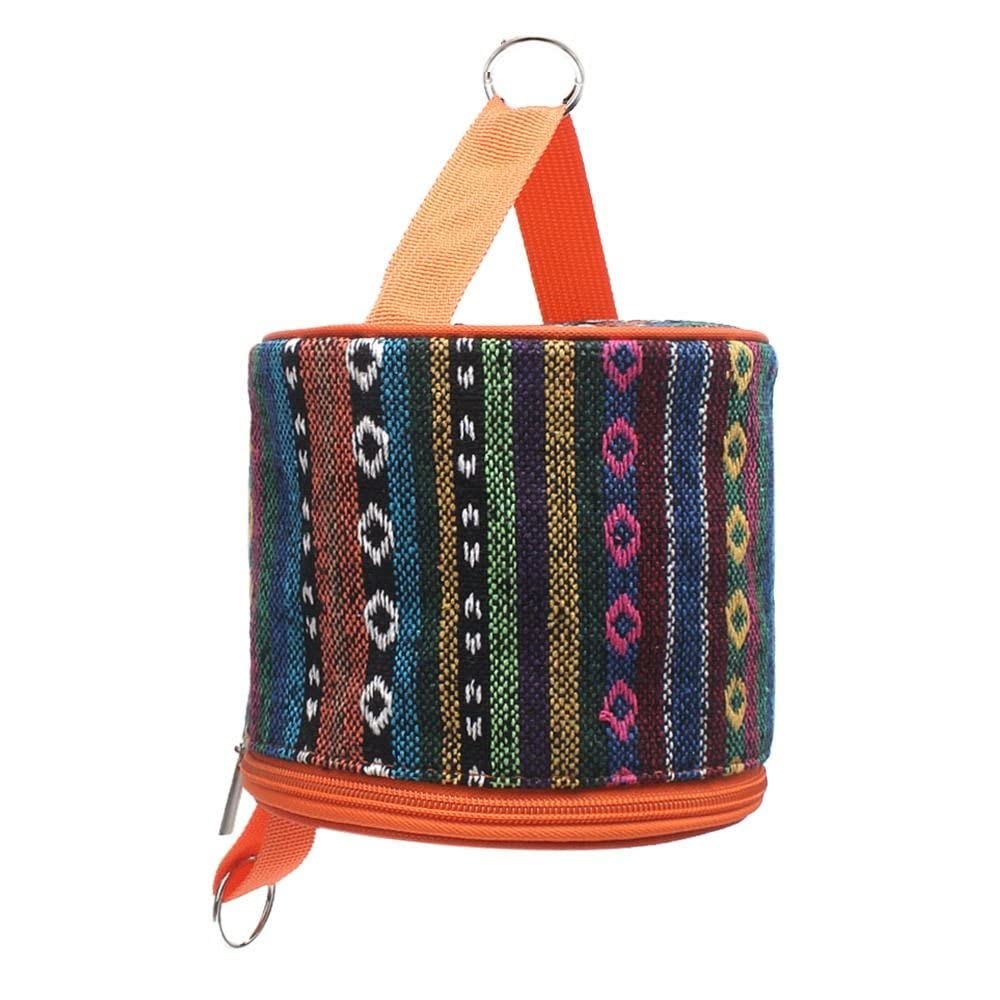Aoibox  Portable Outdoor Tissue Box with Ethnic Print Folding Design and Zipper Closure 5 7 in Square Box Holder