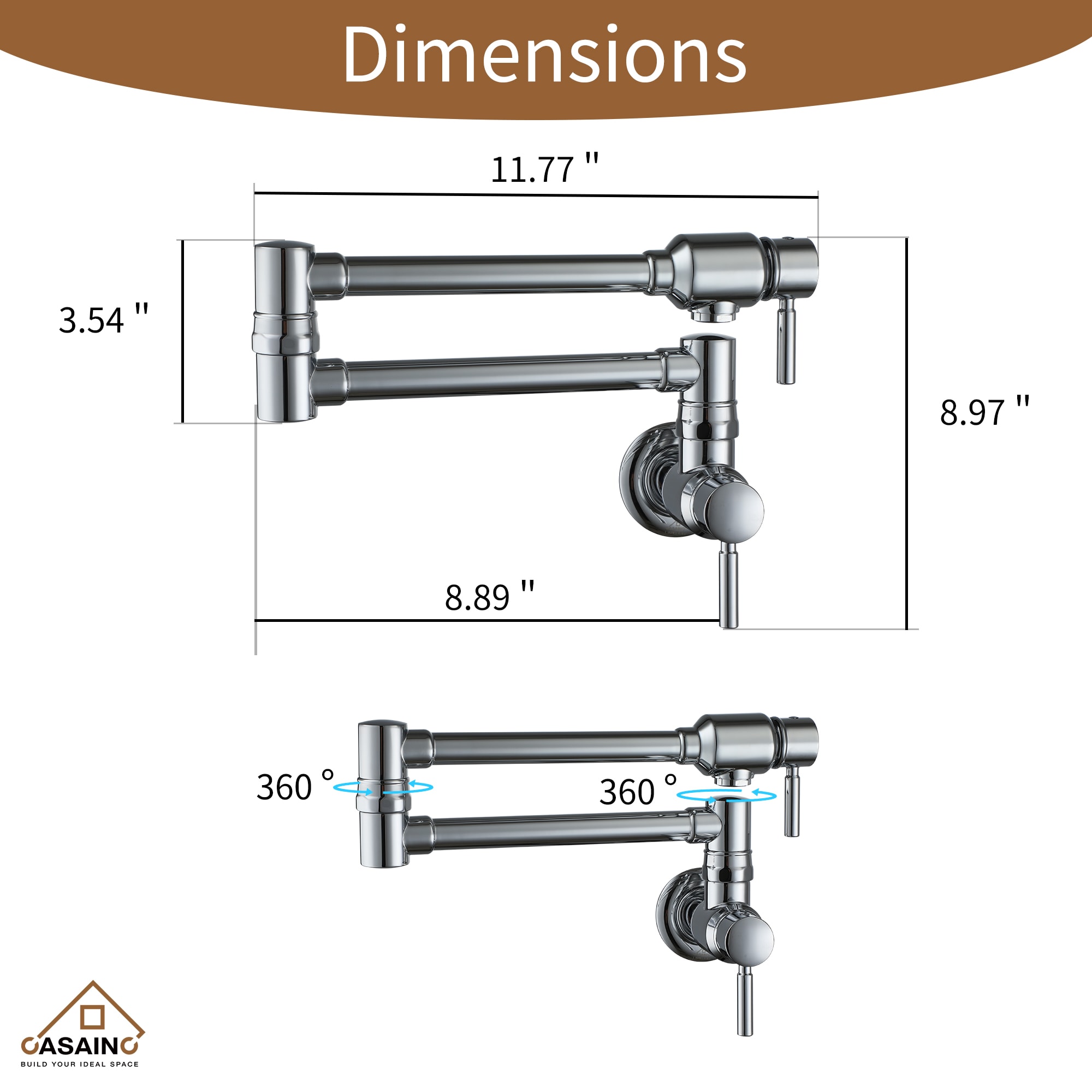 CASAINC KCLT0059-CP Kitchen-Faucets - View #4