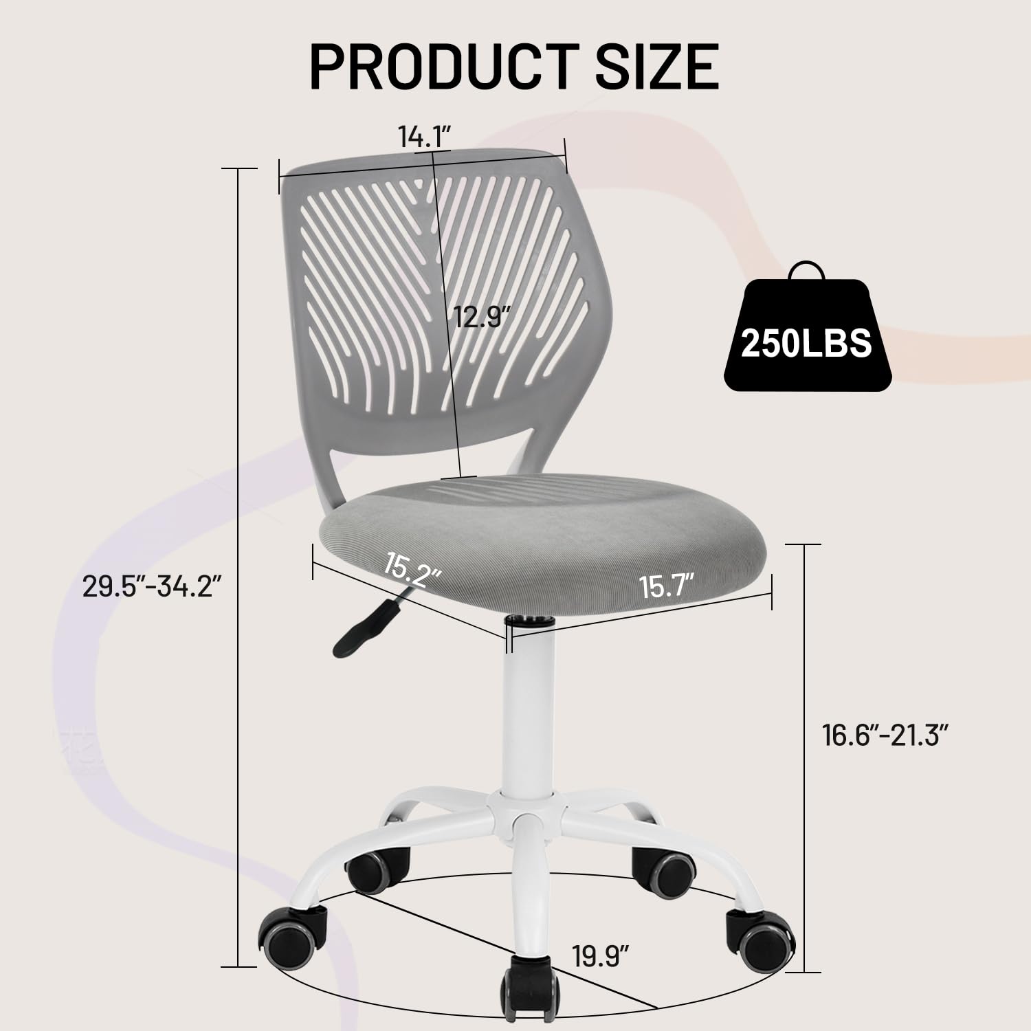 Homy Casa CARNATION GREY VNEW Office-Chairs - View #3