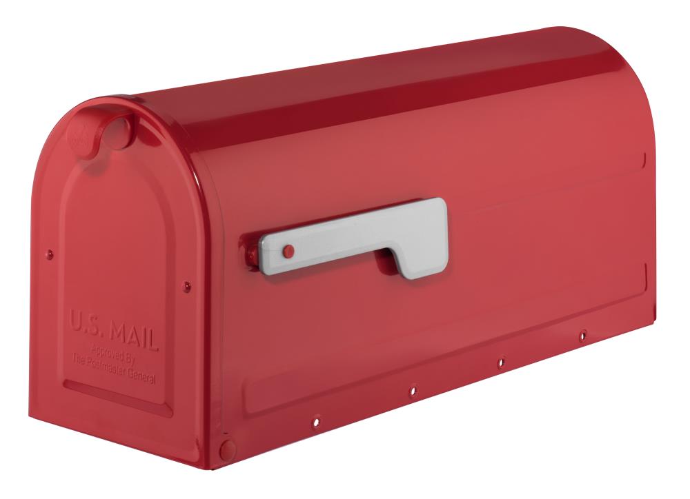 Architectural Mailboxes 7600R Post Mount Red Metal Standard Mailbox