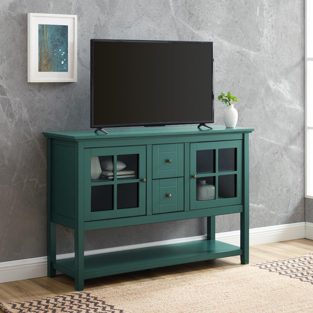 Walker Edison Transitional Dark Teal TV Stand (Accommodates TVs up to ...