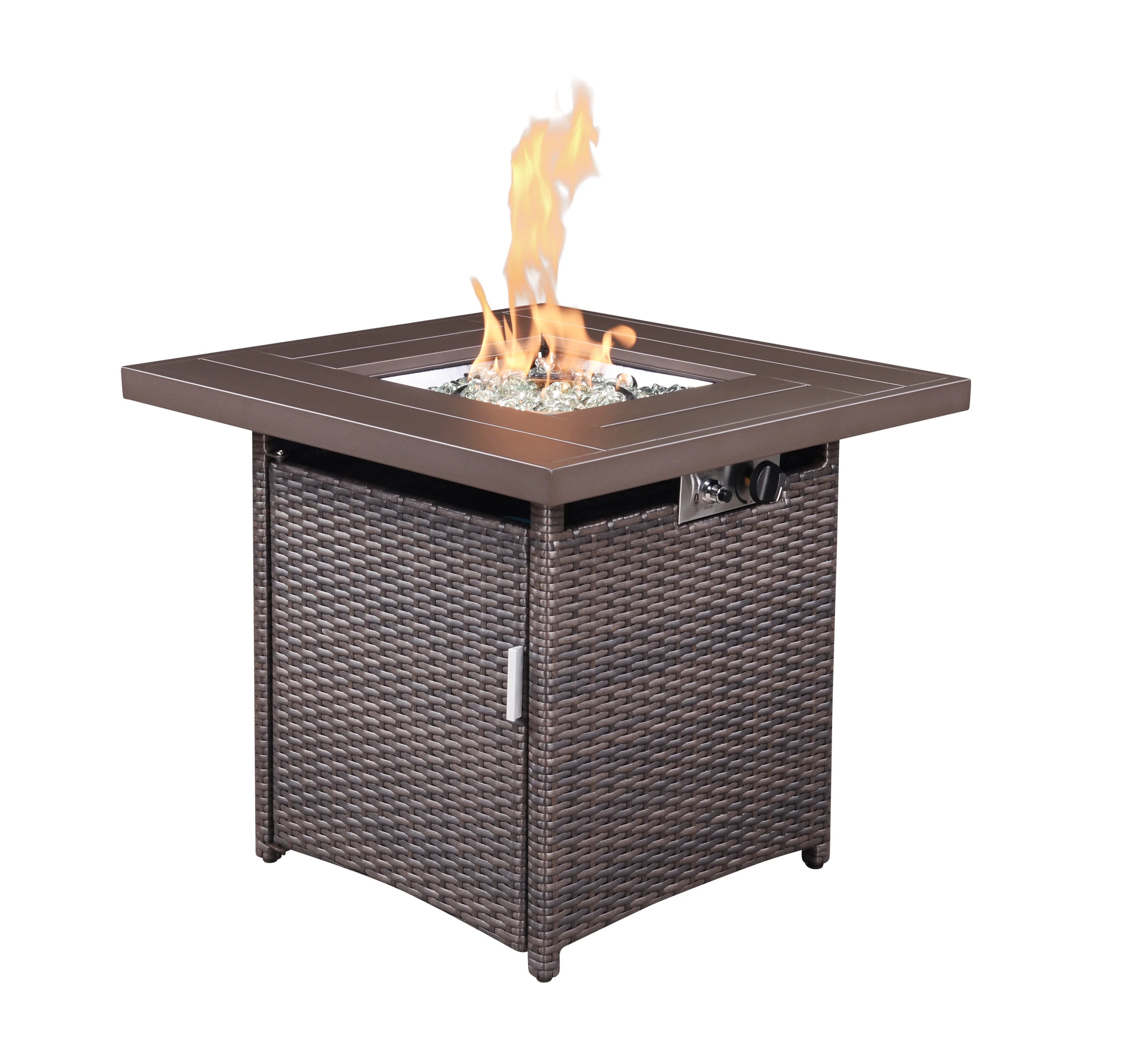 Upland 28in W 50000BTU Portable Tabletop Wicker Propane Gas Fire Pit