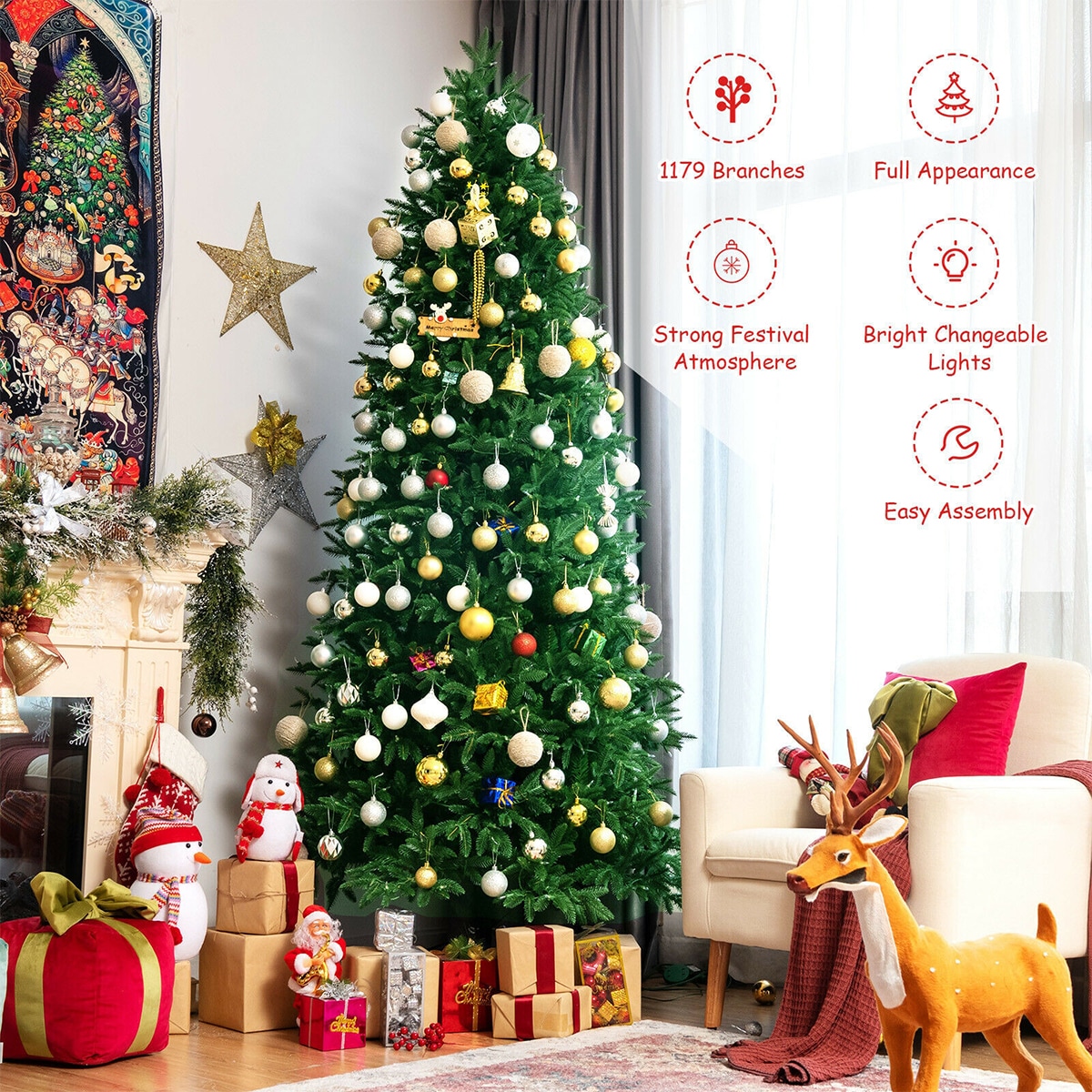 WELLFOR CM-HJY-23598US Artificial-Christmas-Trees - View #9