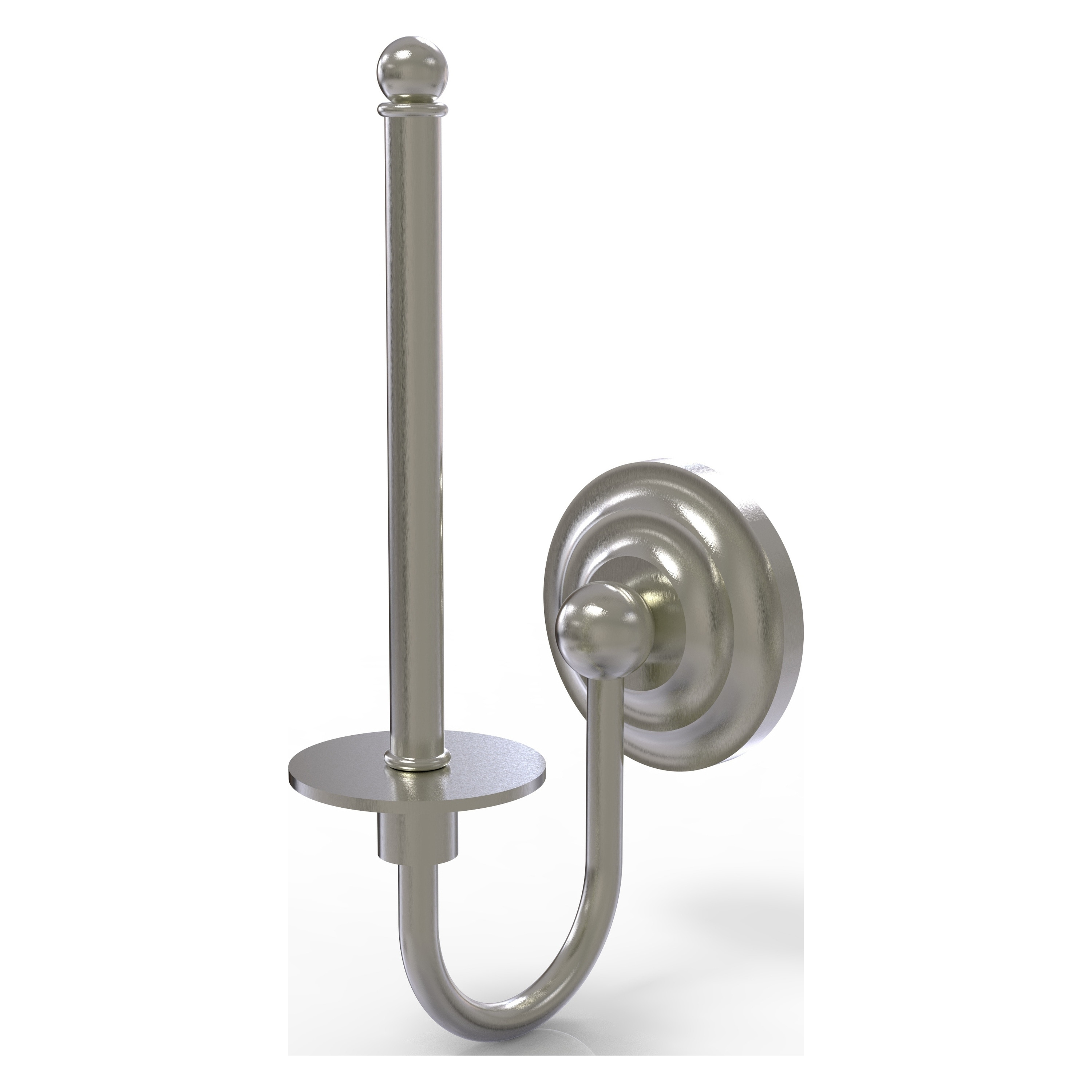 Allied Brass QN-24U-SN Que New Satin Nickel Wall mount Single post Toilet Paper Holder 1 -Rolls with Storage