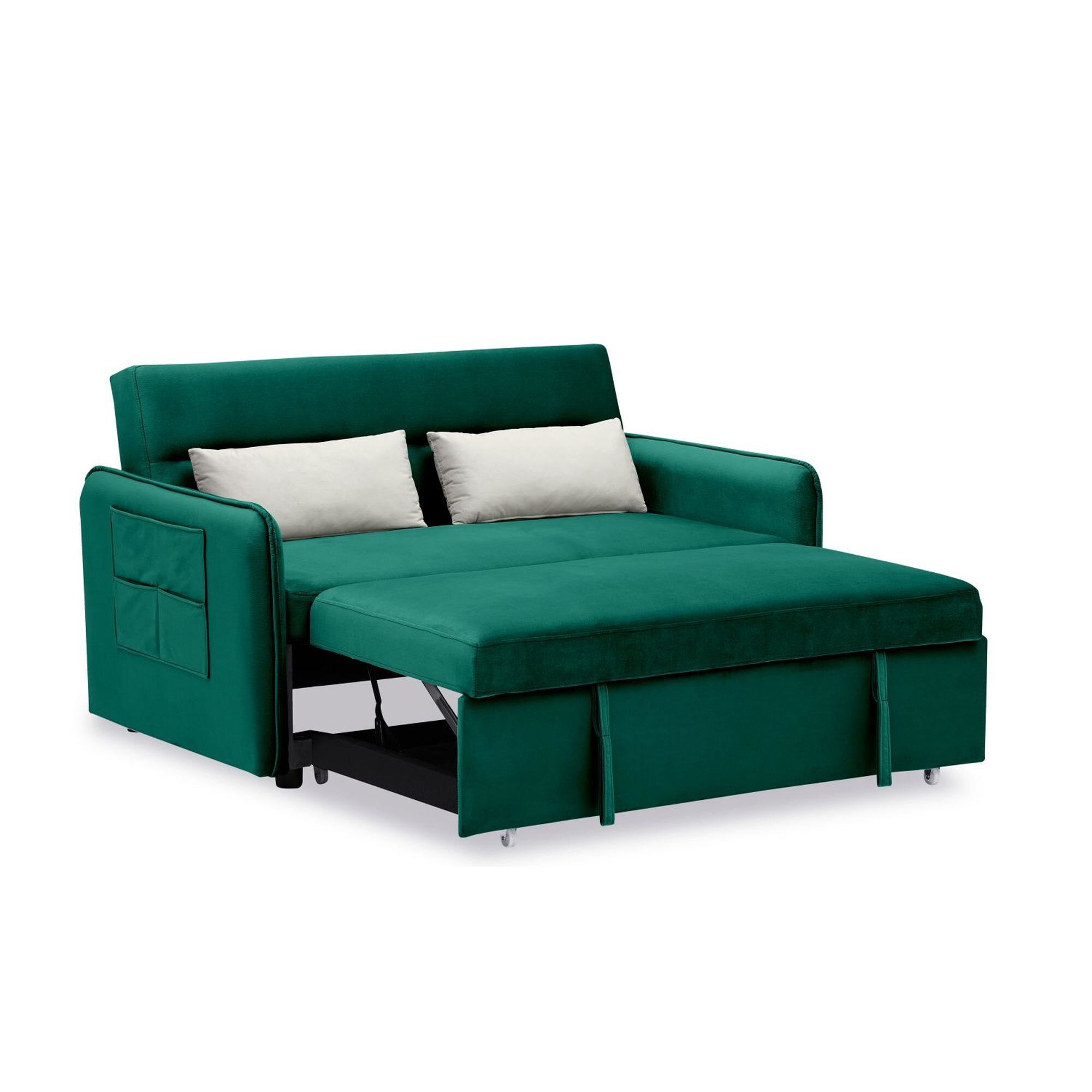 JASMODER Modern Green Velvet Small Sofa 54-in Contemporary/Modern Tight ...