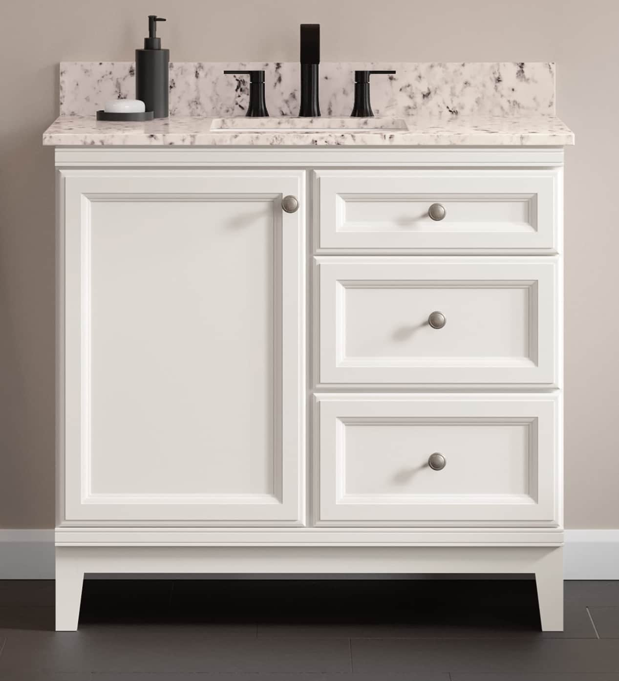 Diamond NOW Calhoun 37-in White Undermount Single Sink Bathroom Vanity ...