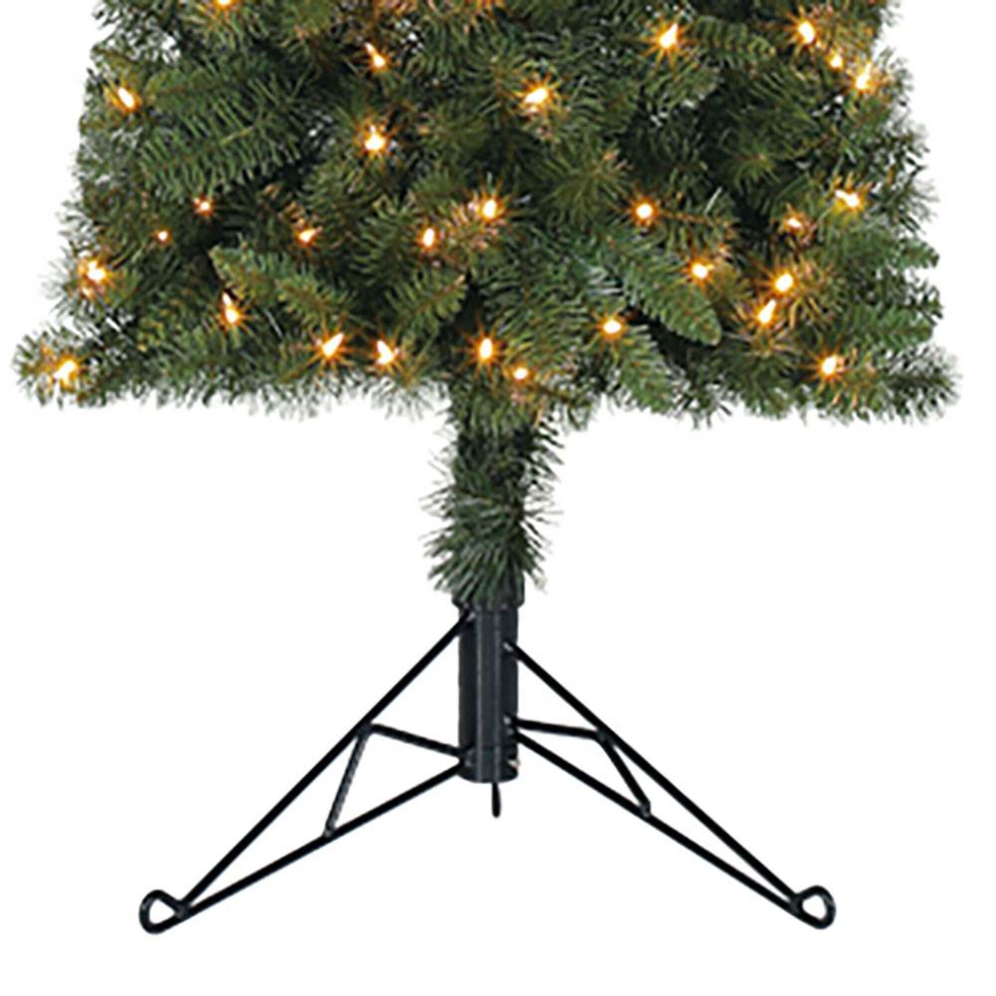 Home Heritage 7-ft Pre-lit Slim Artificial Christmas Tree with LED ...