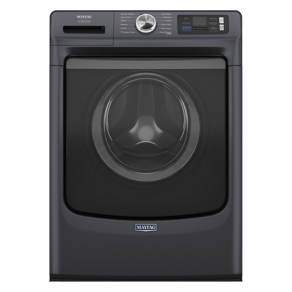 Maytag 5-cu ft High Efficiency Stackable Front-Load Washer (Midnight Steel) ENERGY STAR