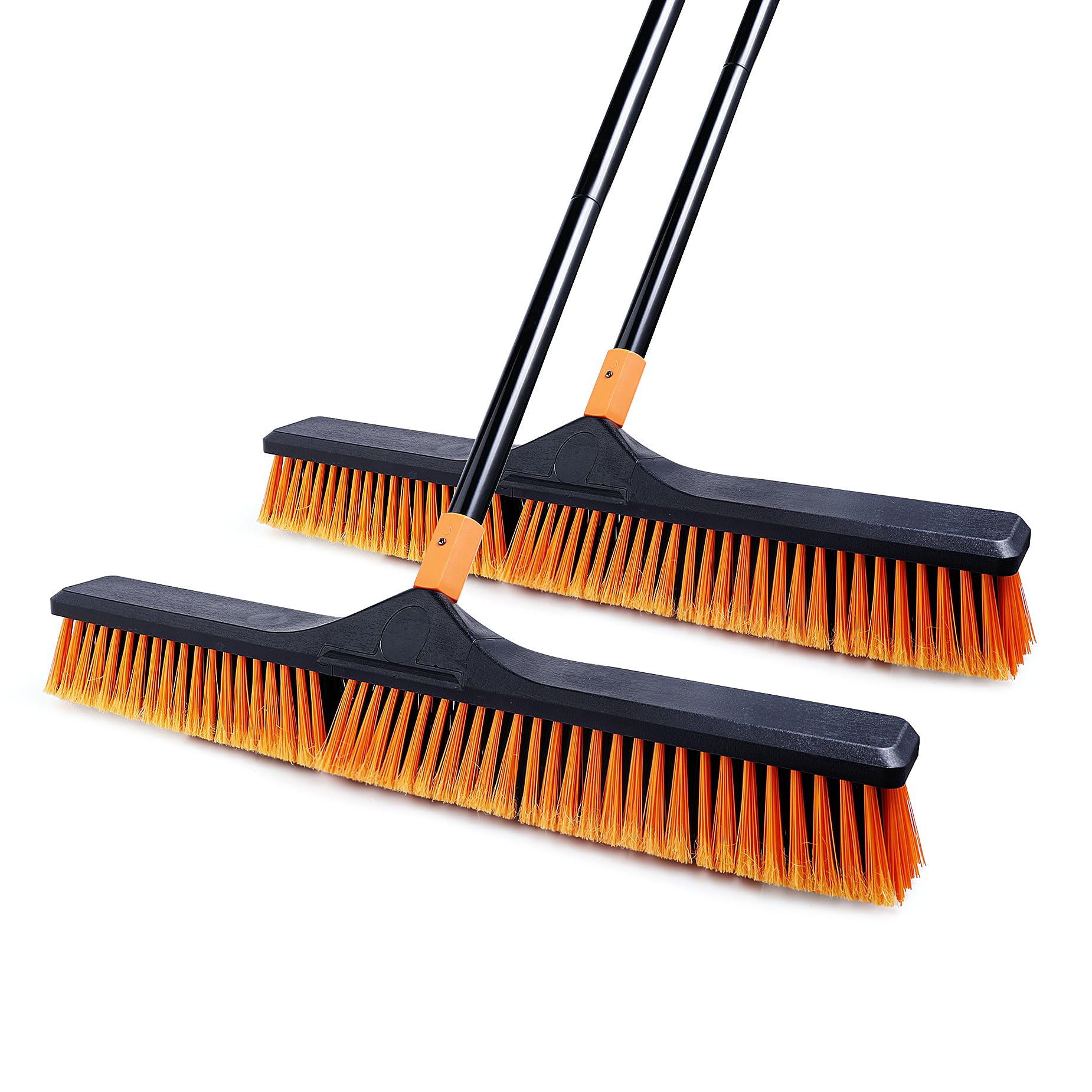 Afoxsos  24 Inch Push Broom with 65 Inch Adjustable Handle Heavy Duty Stiff Bristle Brush for Floor Cleaning Indoor and Outdoor Use