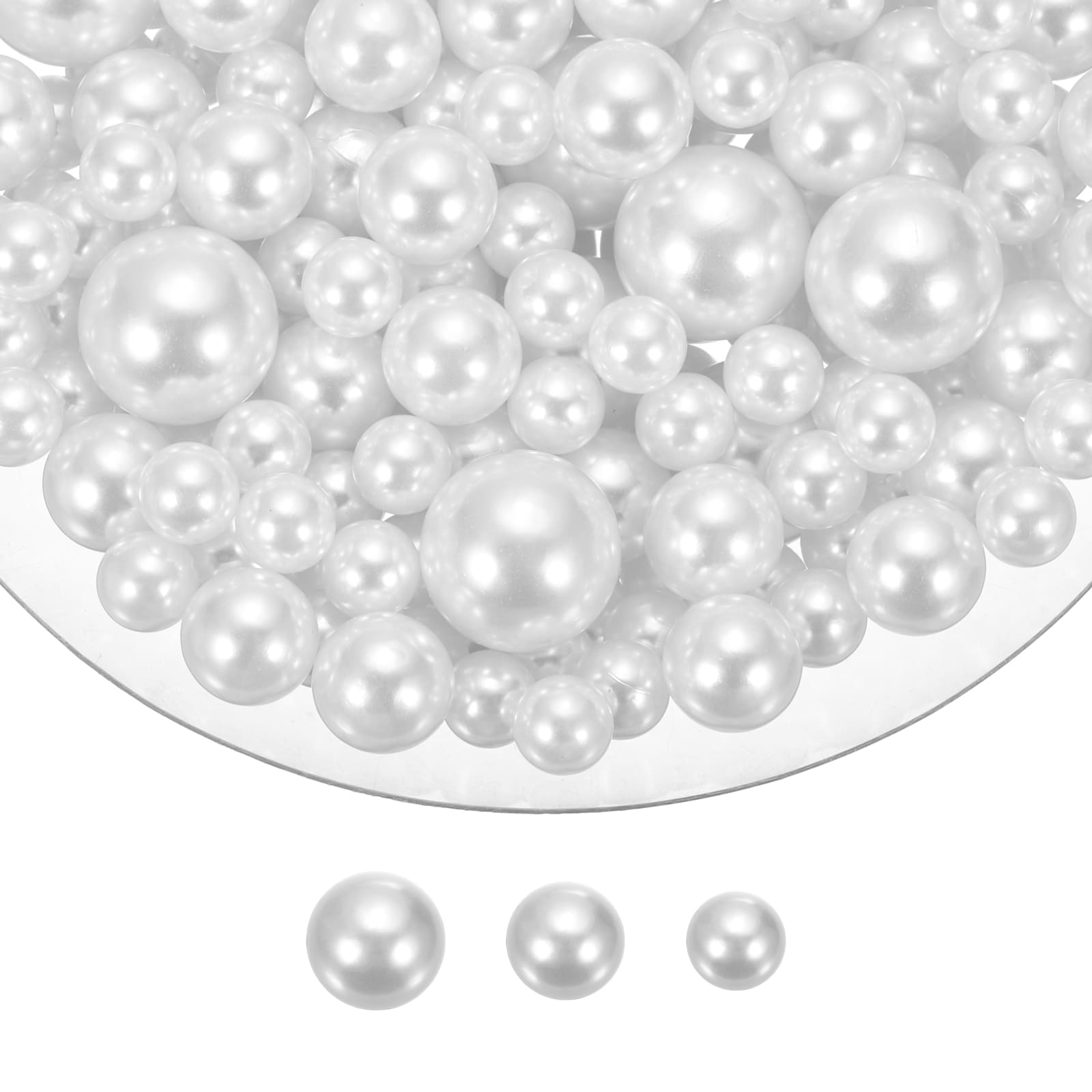 Unique Bargains 200pcs Pearl Bead for Vase Filler 20/14/10mm Faux Pearl ...