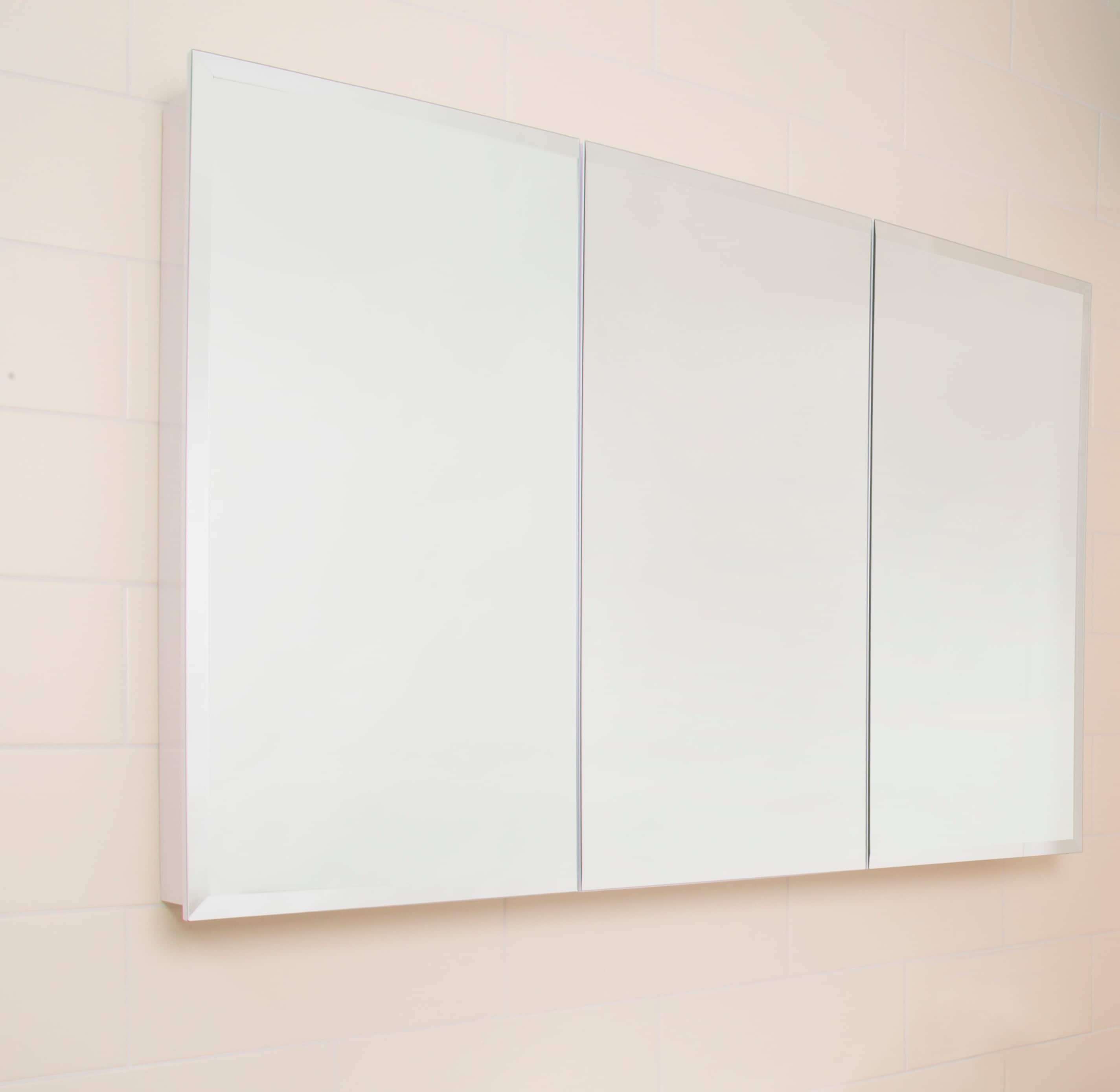 Croydex WC102322US 30-in x 36-in Surface Mount White Steel Mirrored Rectangle Medicine Cabinet