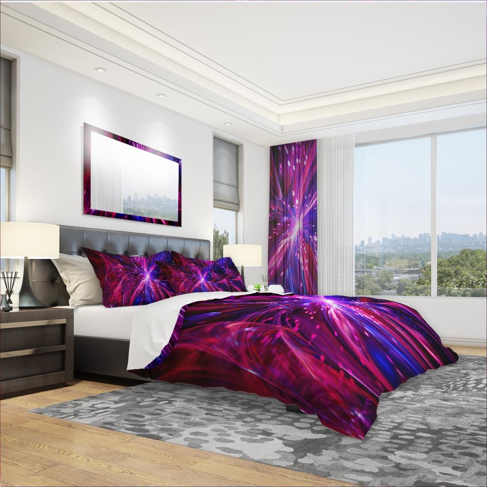 Designart BED3068-K 3 -Piece Pink King Duvet cover Set