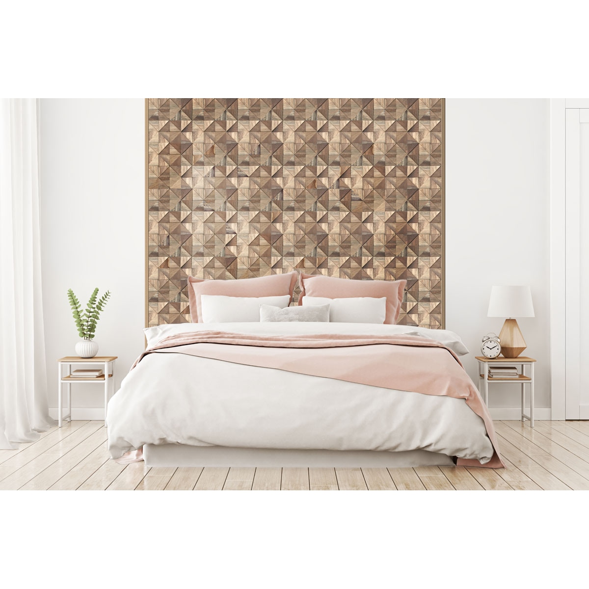 Natural Reclaimed Boat Wood Mosaic Wall Tile Panel