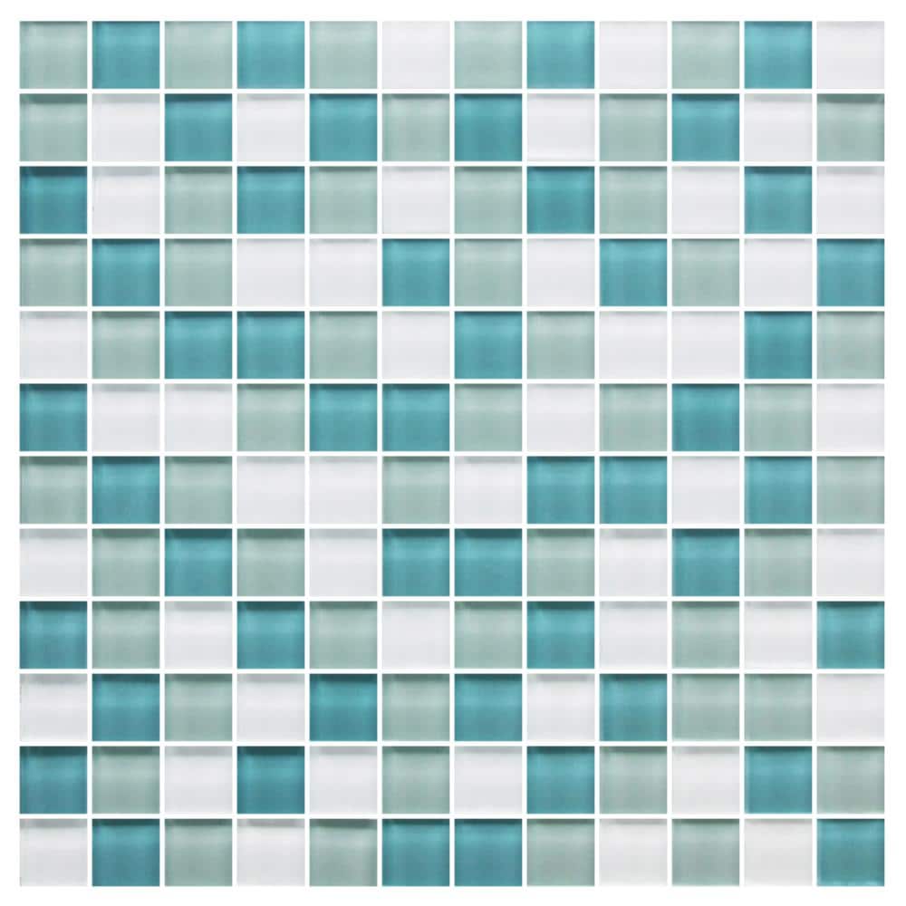 American Olean C12811MS1P Color Appeal Sea Pearl 12-in x 12-in Glossy Glass Mosaic Wall Tile (1-sq. ft/ Piece)