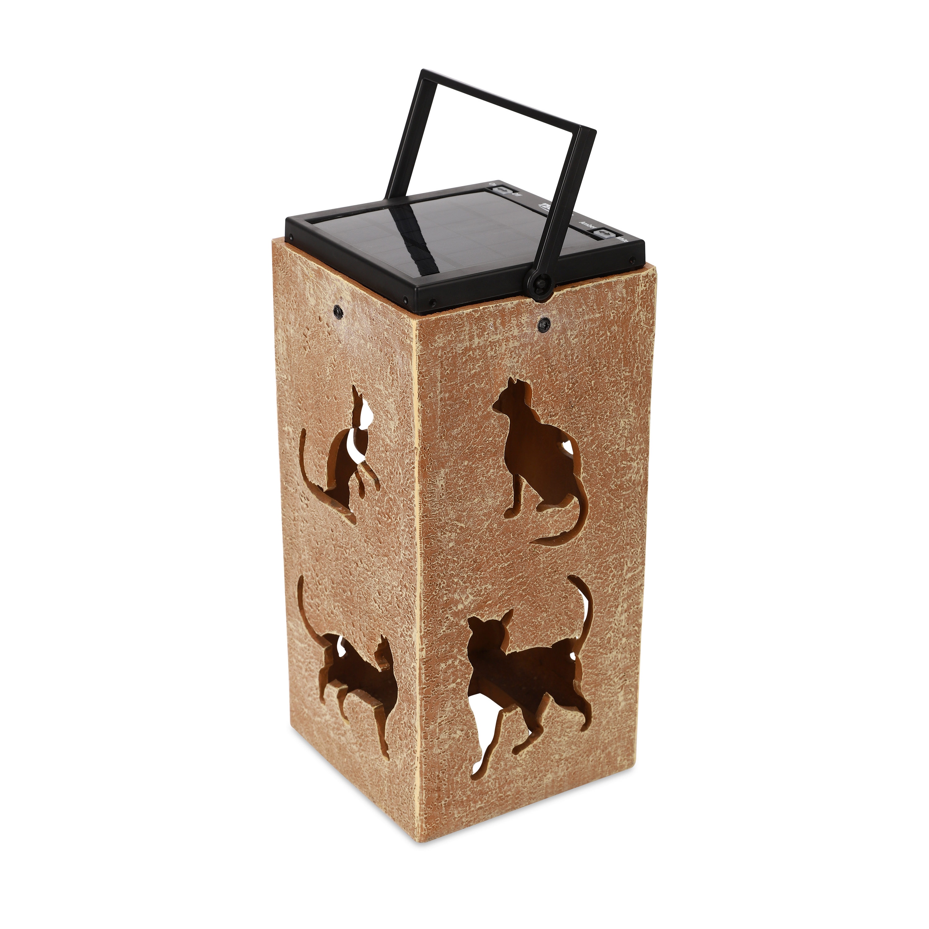 TECHKO SPL-702 Outdoor Solar Lantern Decor - Cats Kittens 122 -Lumens 0.3 -Watt Tan Solar LED Outdoor Path Light ( 6000-K )