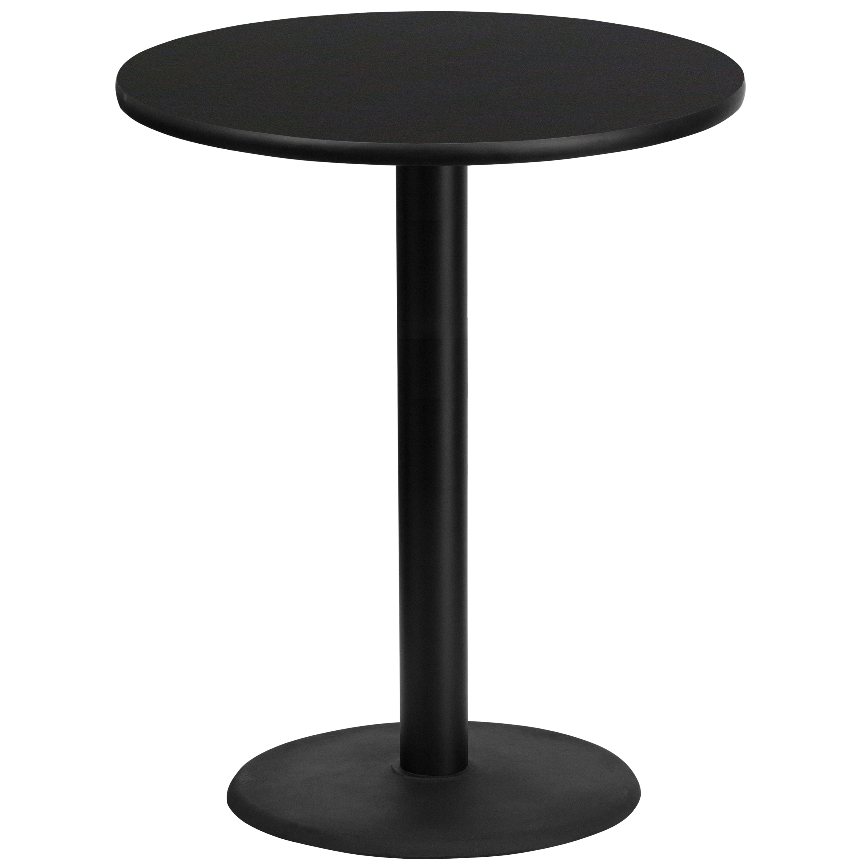 Flash Furniture 889142007241 Black Round Contemporary/Modern Bar Table, Wood veneer with Black Metal Pedestal Base 36-Inches L x 43.13-Inches H