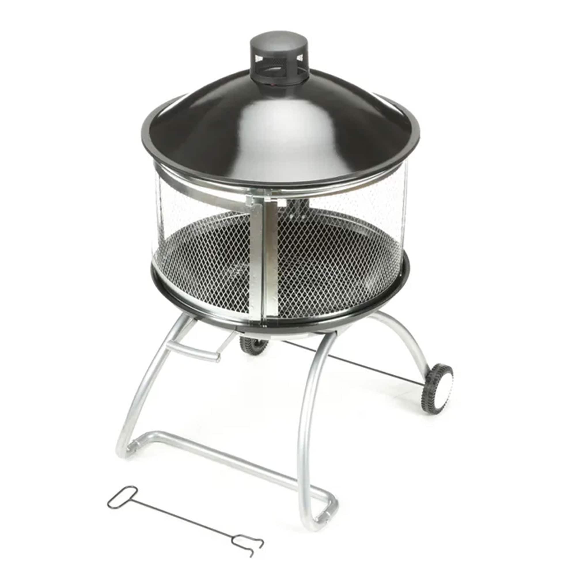 Four Seasons Courtyard 395495 28-in W Black Steel Wood-Burning Fire Pit