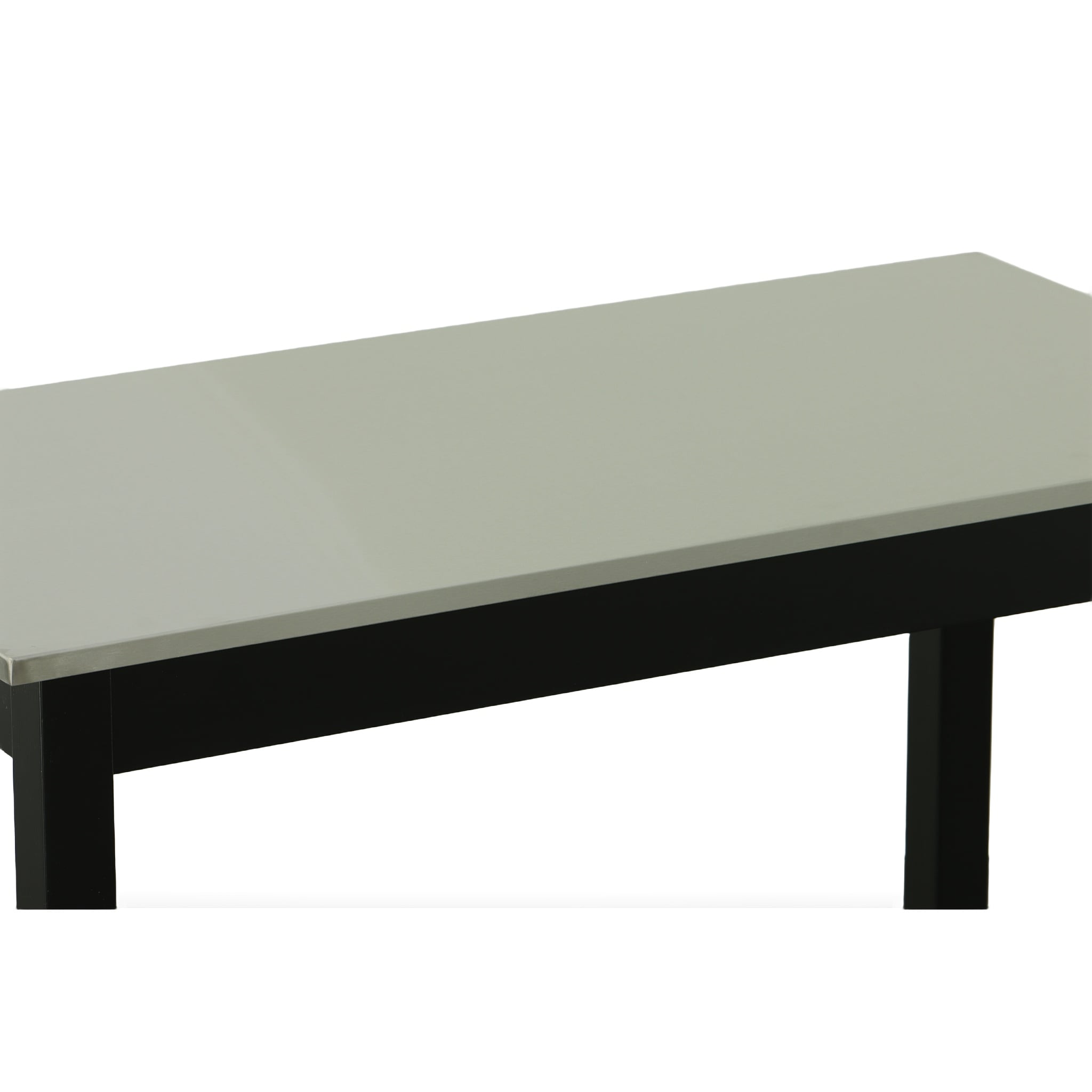 Martin Black Wood Counter Height Table with Stainless Steel Top
