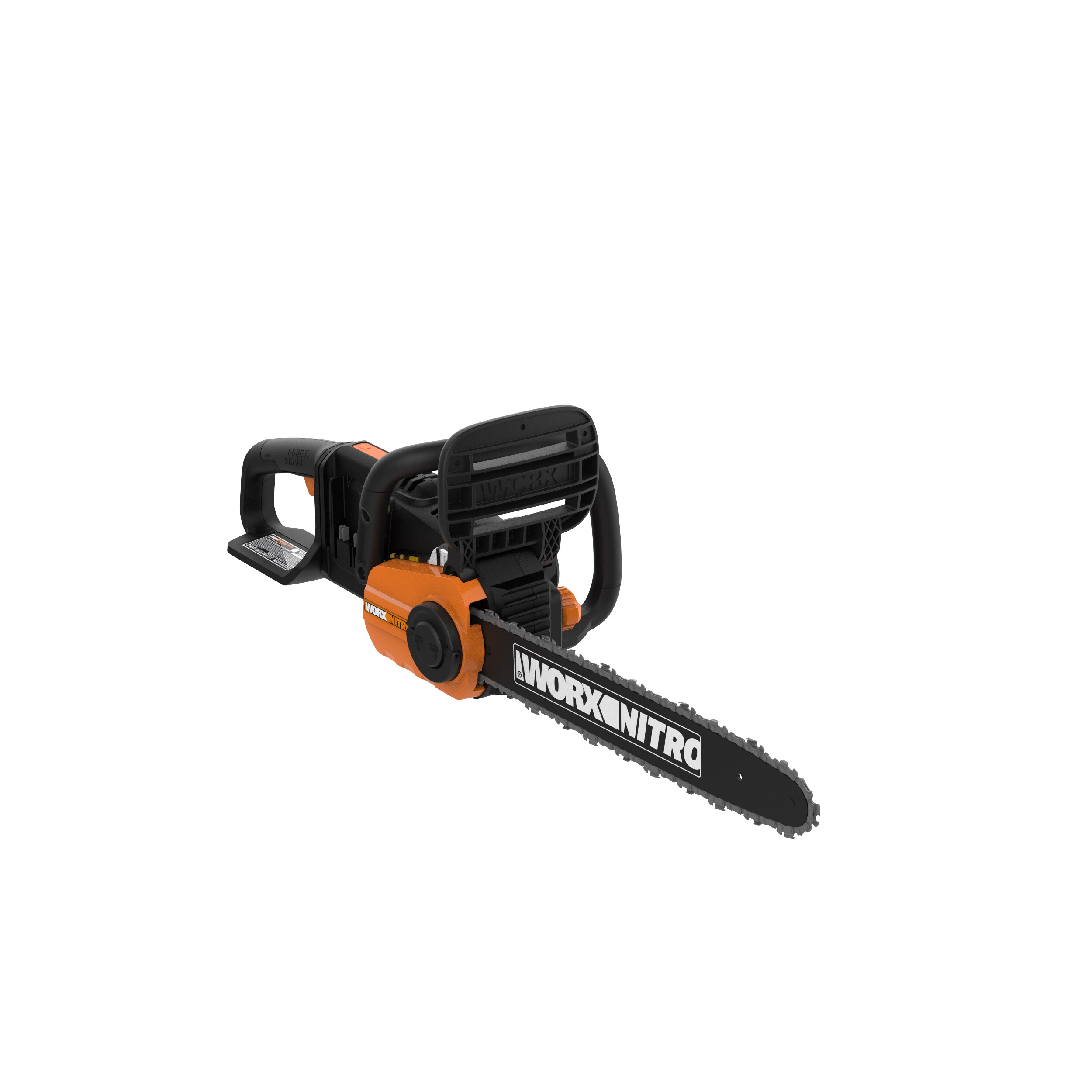 and Chain Brake Battery and Charger Included Chain Lubrication Worx Nitro WG385 Power Share 40V 16-in Cordless Chainsaw with Auto Chain Tensioning 