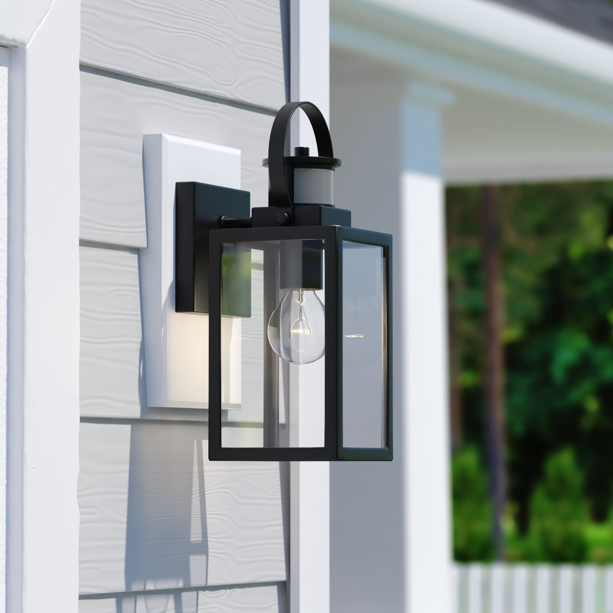 Cascadia T0602 Medinah 1 -Light 13.25-in H Matte Black Hardwired Motion Sensor Dusk to Dawn Outdoor Wall Light