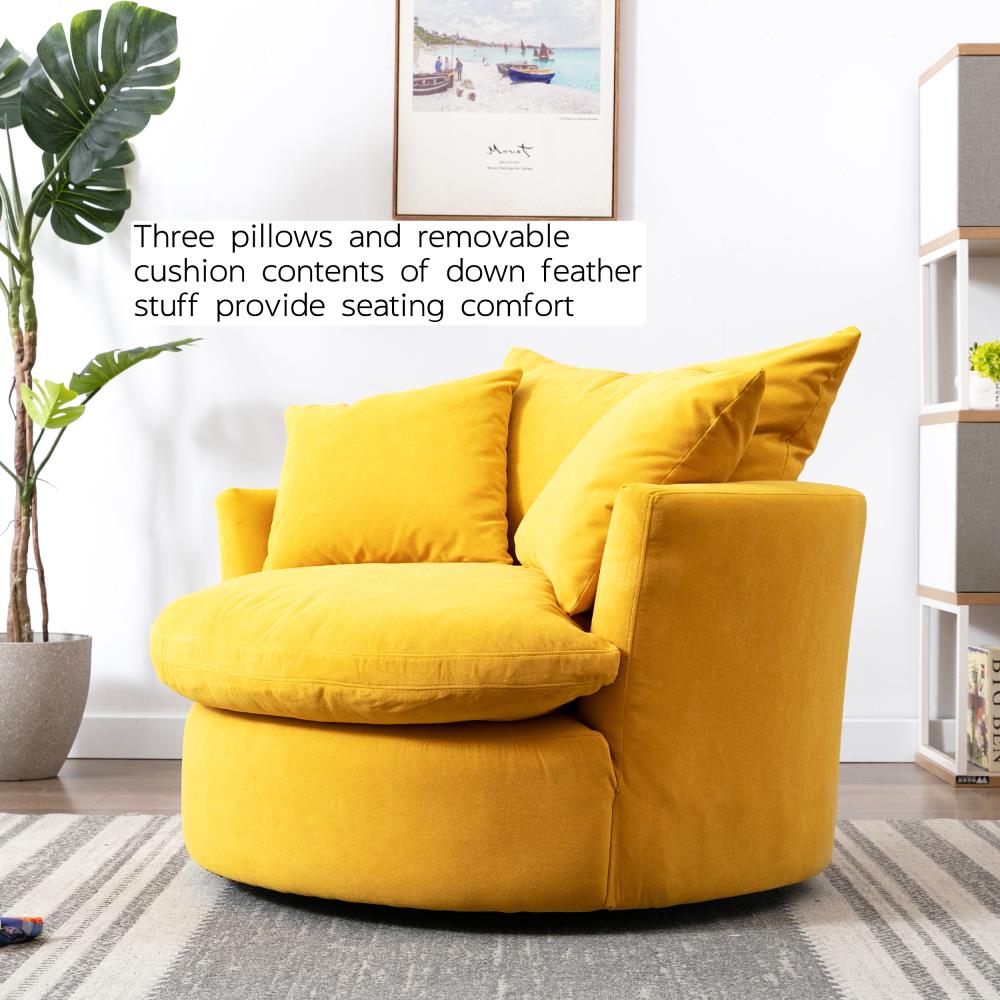 Junglewood Yellow Prima Chair With Upper Back Cushion Support