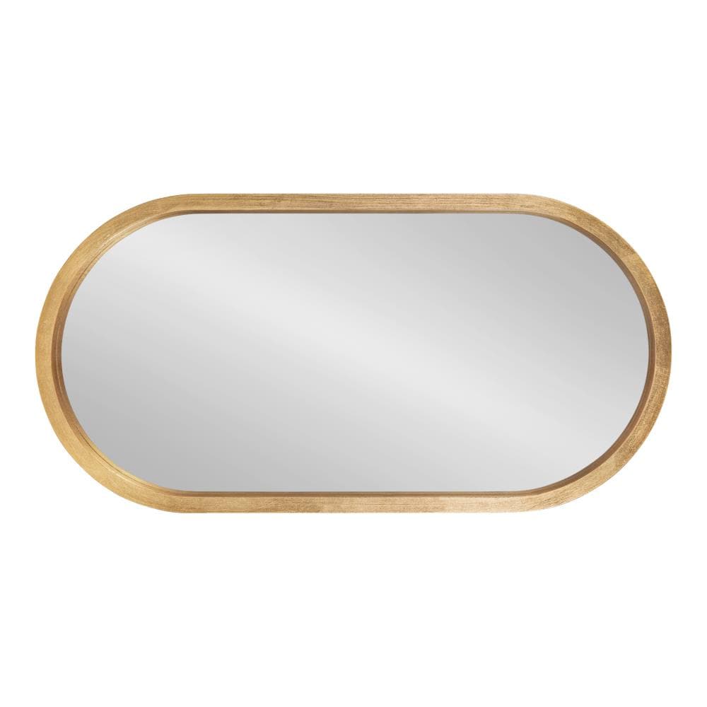 Mini Small Oval Wall Mirror Gold Velvet - KLW Design