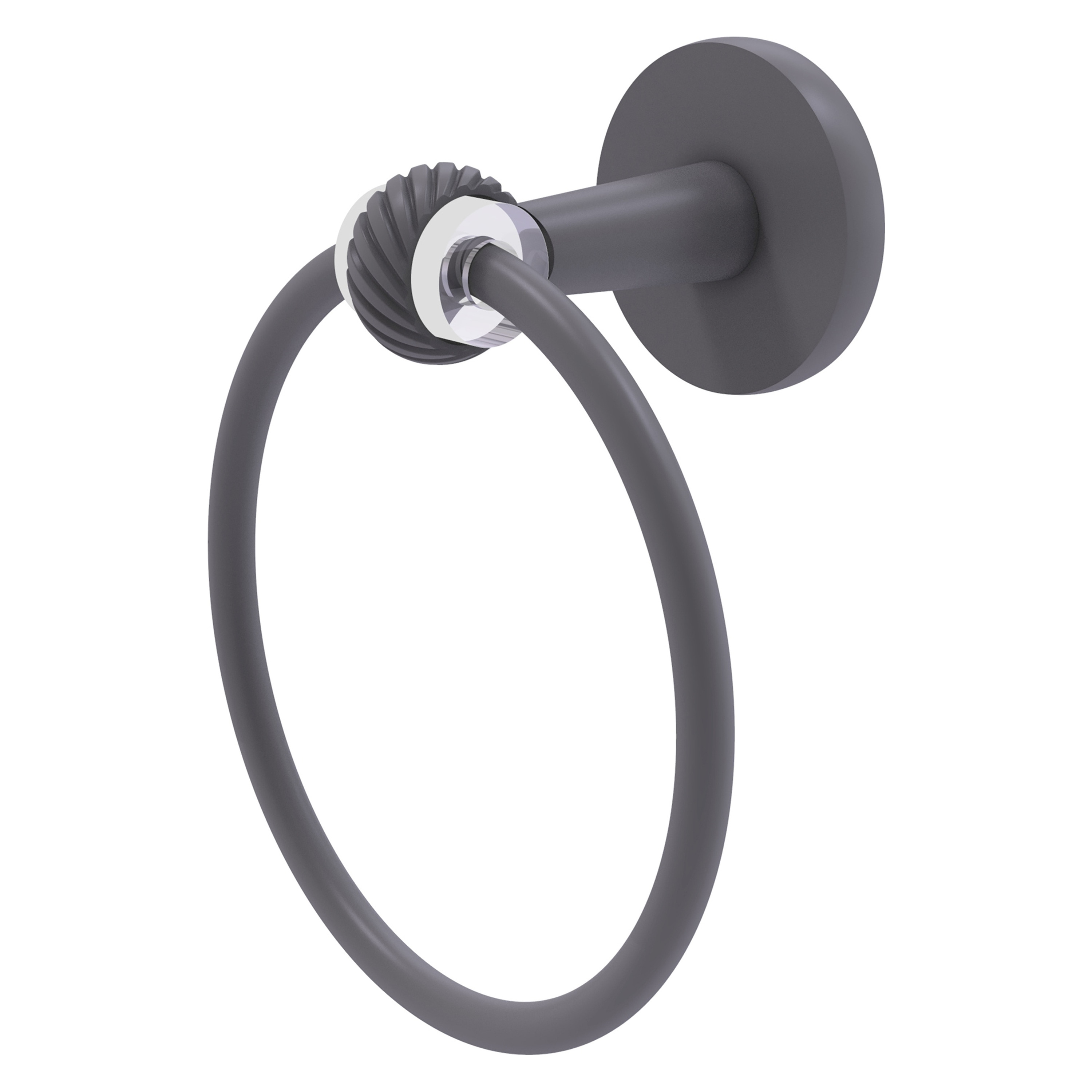 Allied Brass CV-16T-GYM Clearview Matte Gray Wall mount Single Towel Ring