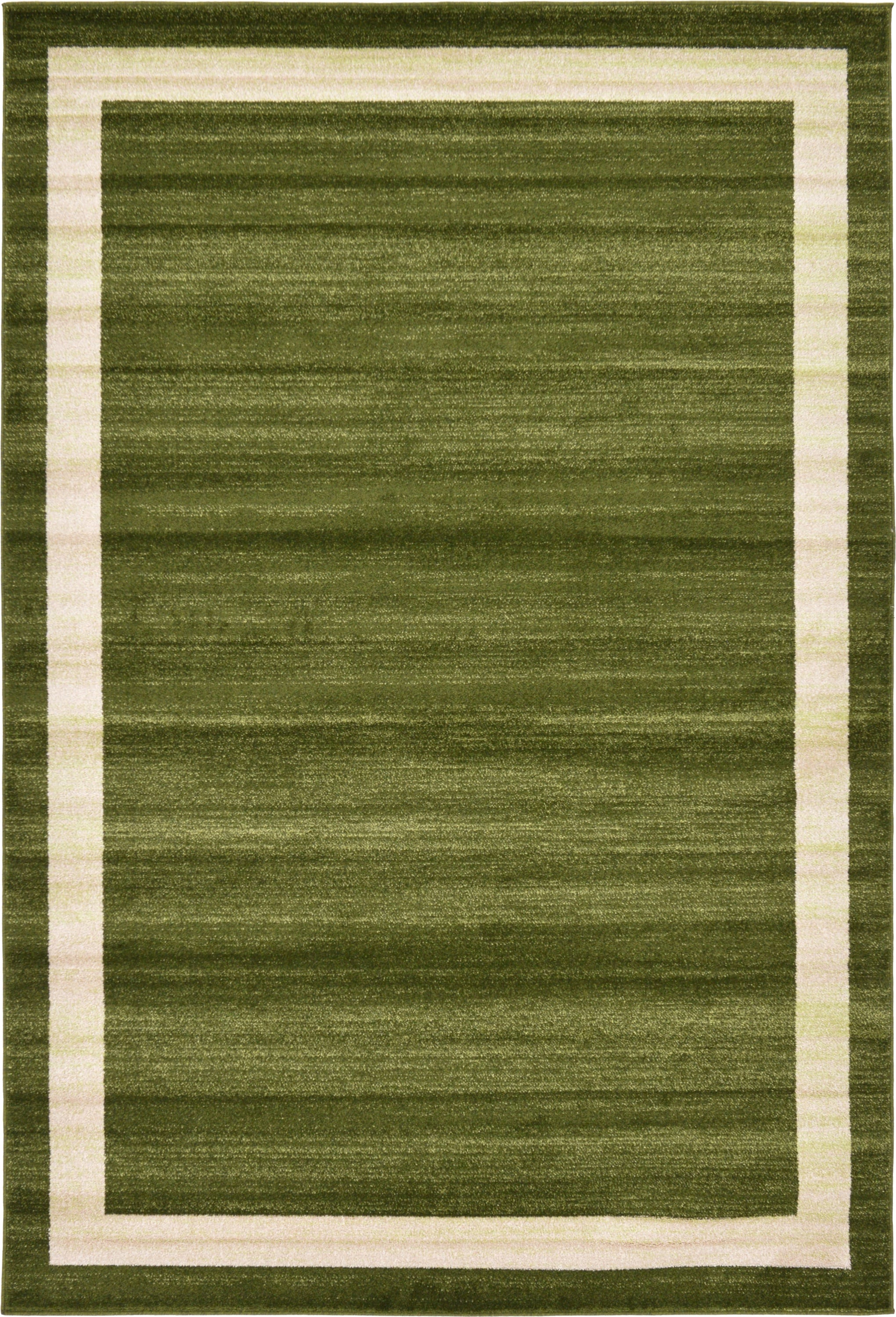 Unique Loom 3127360 Maria Del Mar 6 x 9 (ft) Loomed Polypropylene Green/Olive Rectangular Indoor Border Industrial Area rug