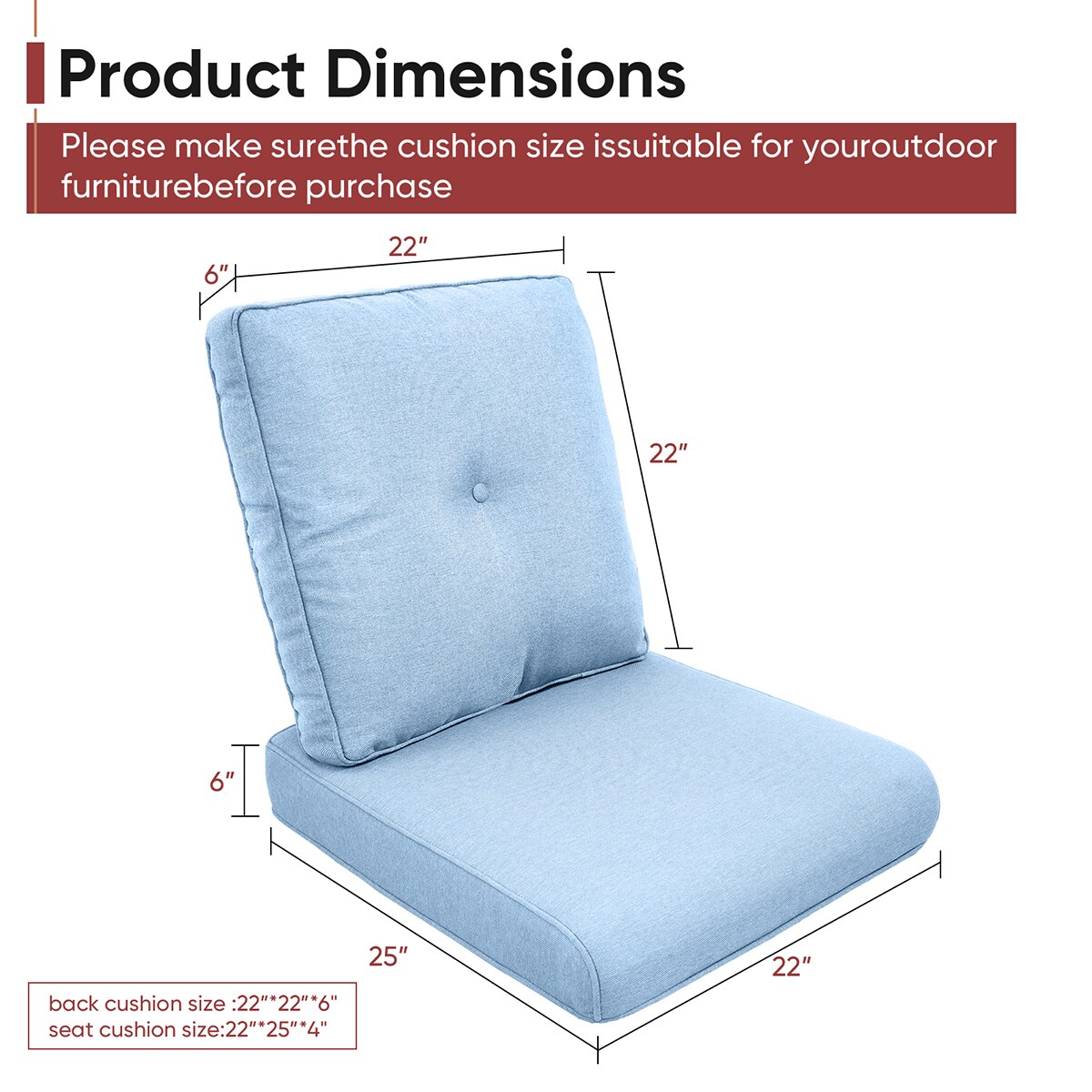 Rilyson FSZBD006-4AA Patio-Furniture-Cushions - View #4