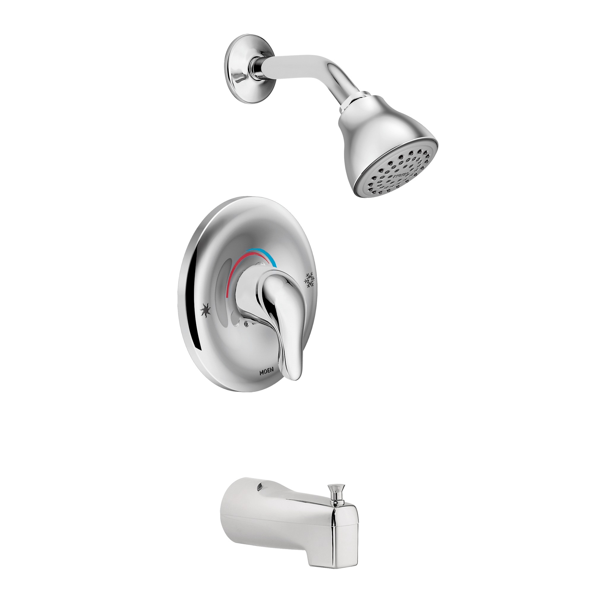 Chrome Modern Wall Mounted Tub and Shower Faucet Set