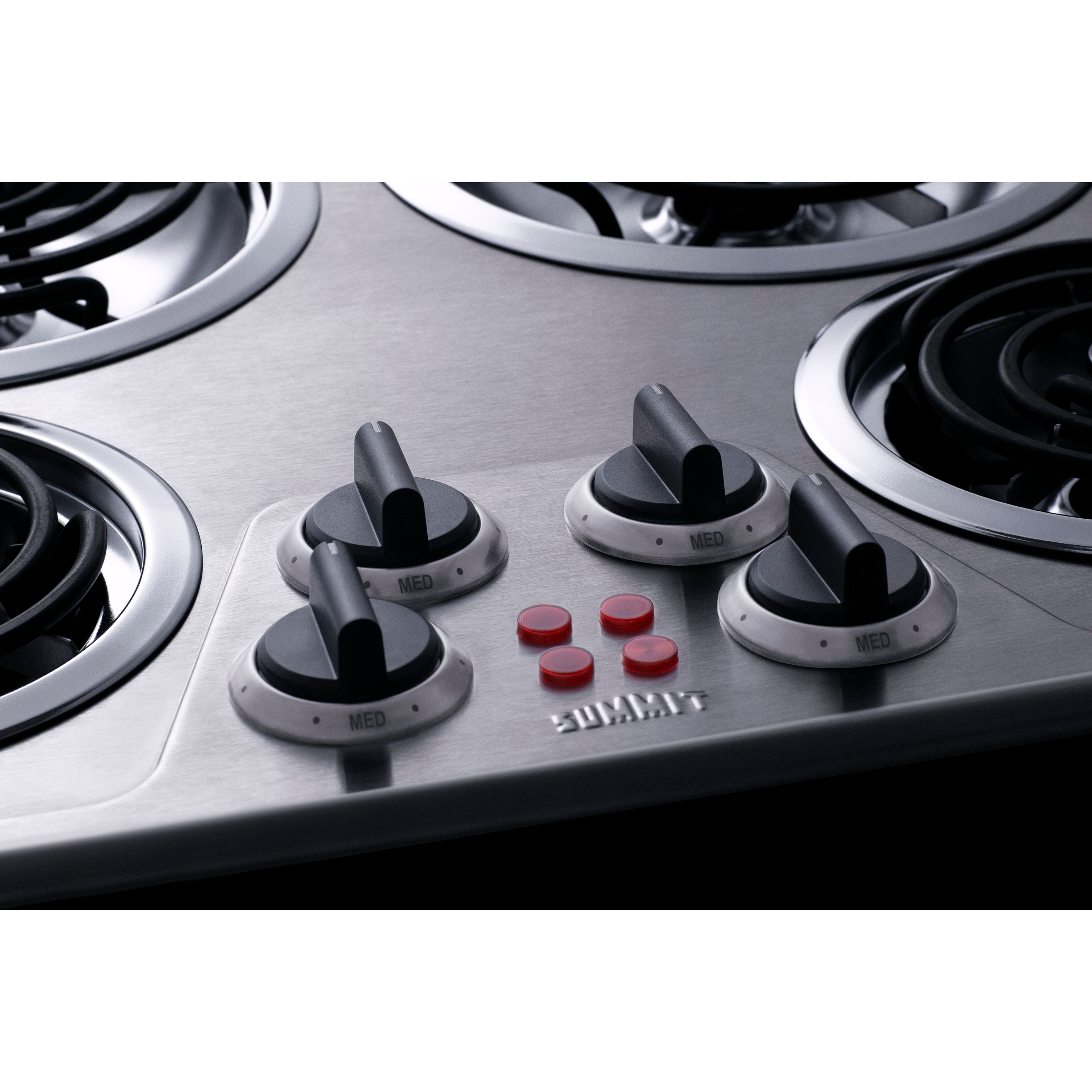 Summit Appliance 29.38 in. Coil Top Electric Cooktop in Stainless Steel  with 4 Elements CR430SS - The Home Depot