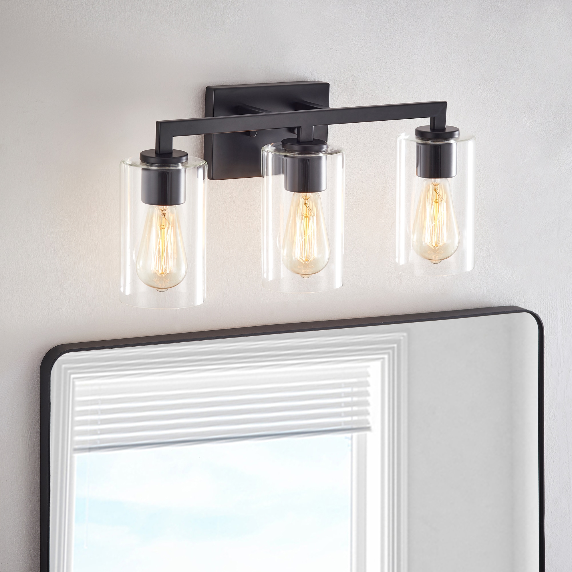 KAWOTI 21220 Tumalo 20.75-in 3 -Light Matte Black Transitional Vanity light