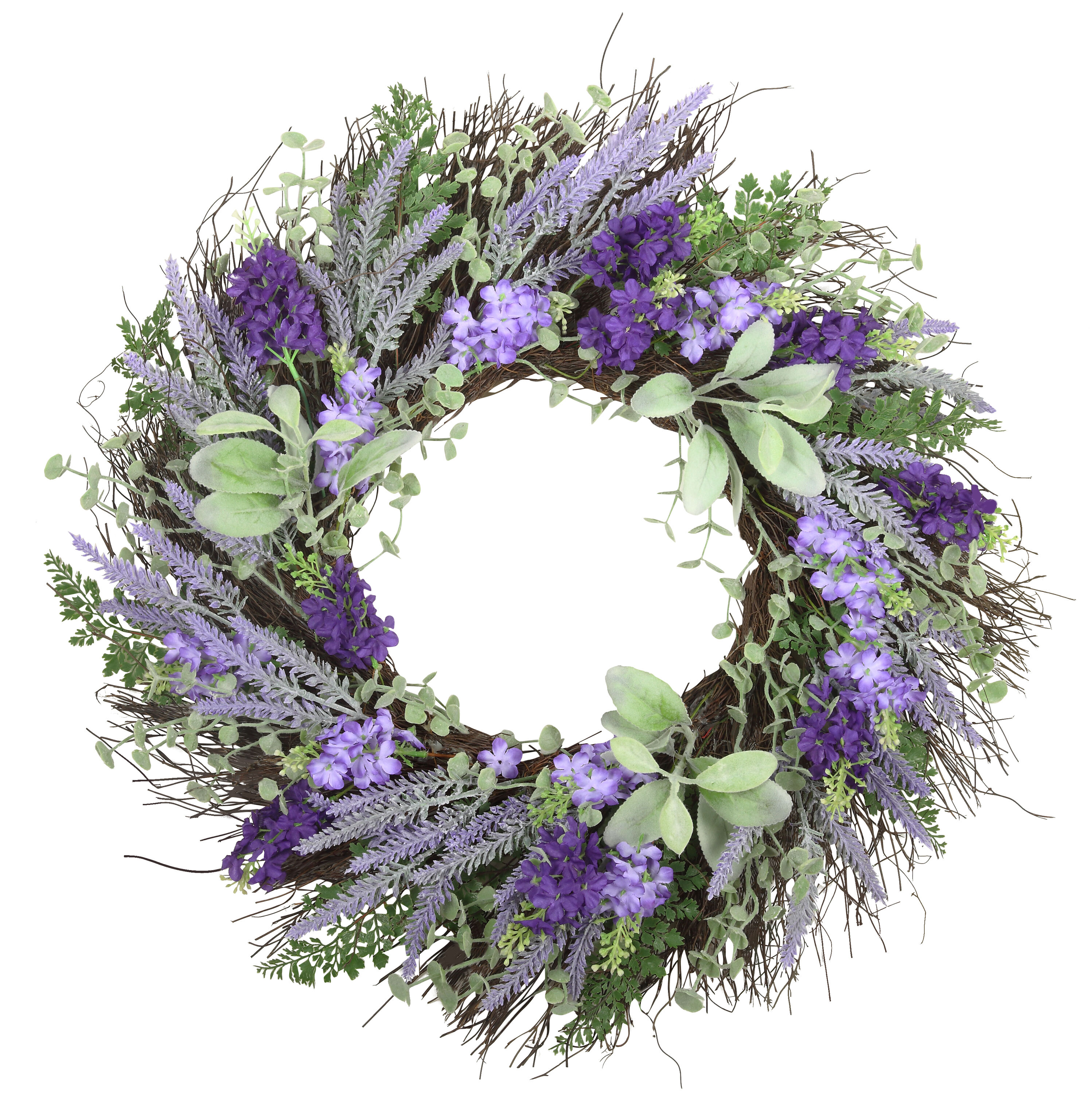 Lavender and Greenery 24-Inch Grapevine Floral Wreath