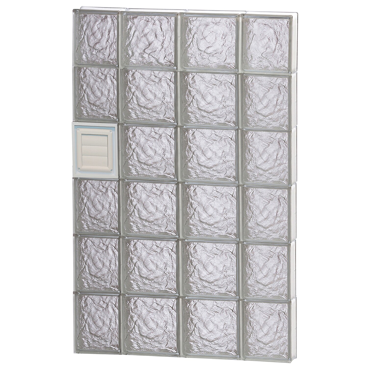 REDI2SET D2848IS Ice Glass 27-in x 46-1/2-in Frameless Replacement Dryer vent Glass Block Window