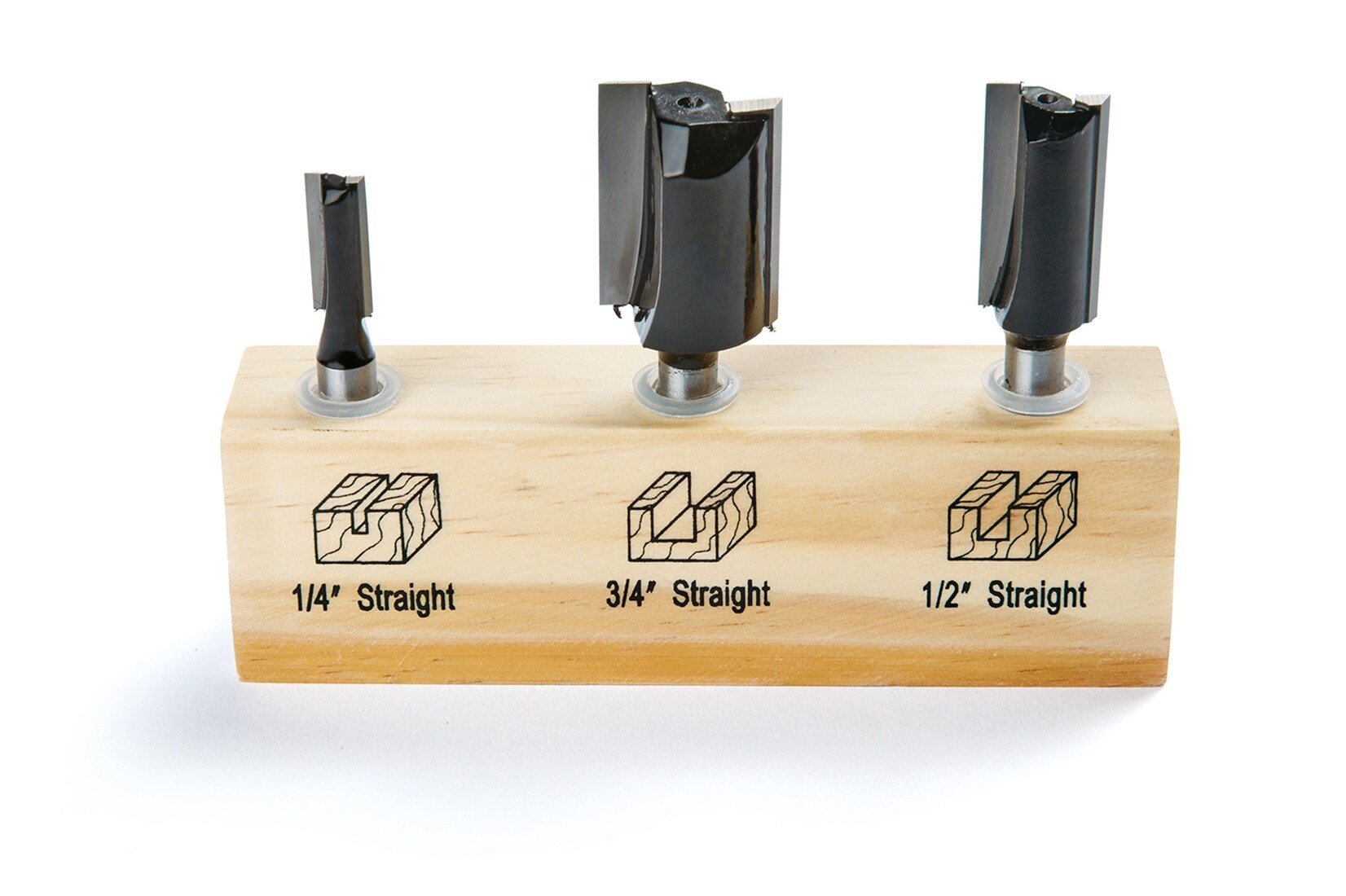 IRWIN 1901044 3-Piece Straight Router Bit Set