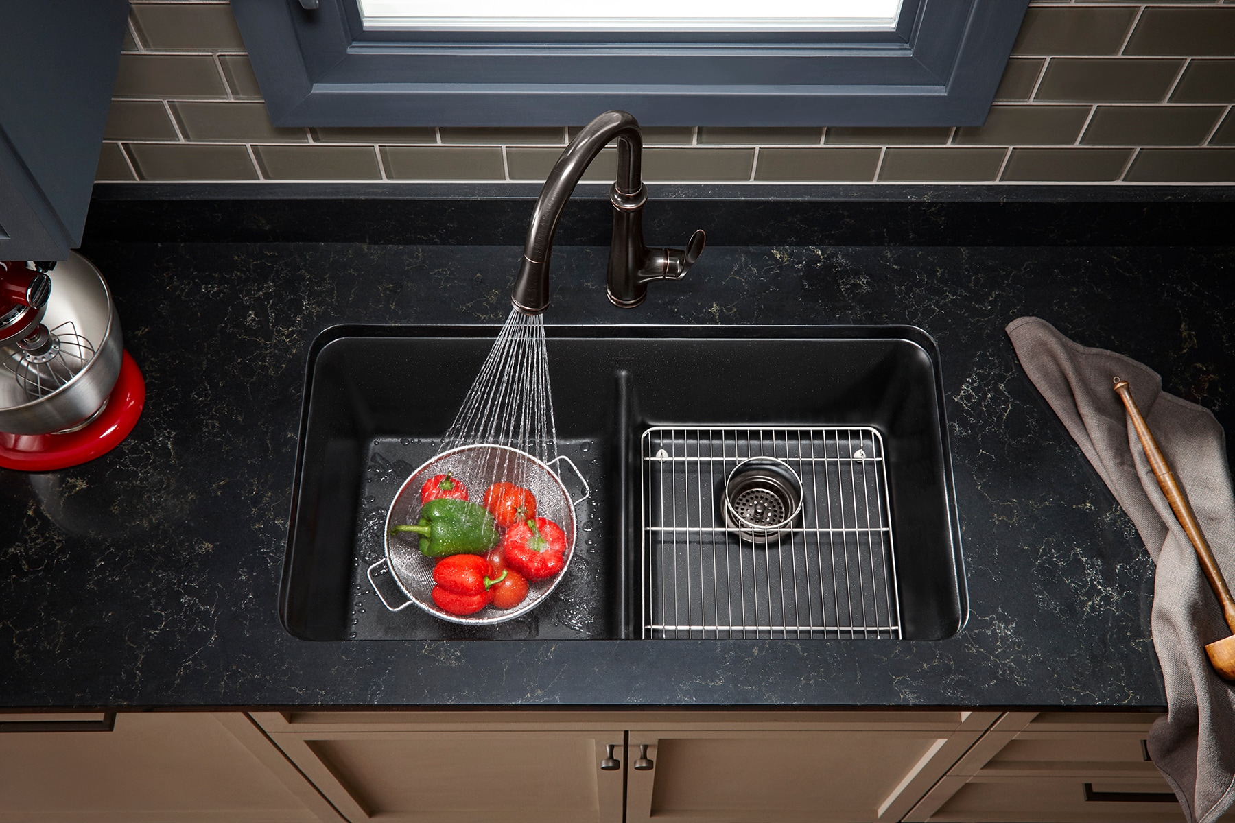 KOHLER Bellera Oil-Rubbed Bronze Single Handle Pull-down Kitchen