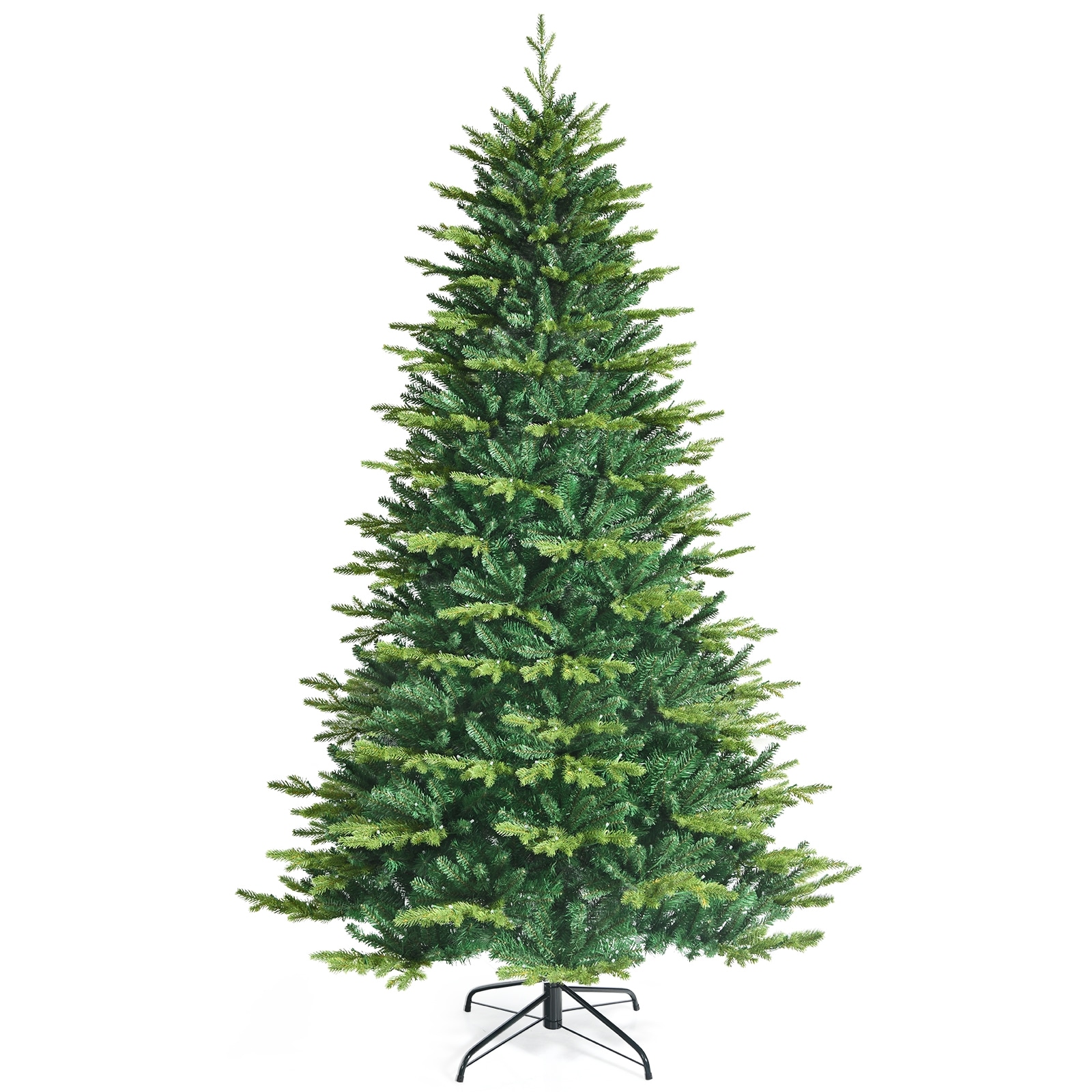 SUGIFT 8-ft Pre-Lit Artificial Hinged Christmas Tree with APP Controlled 670 LED Lights 2956 PE PVC Tips - Green #ZMLW014SUGHY1353