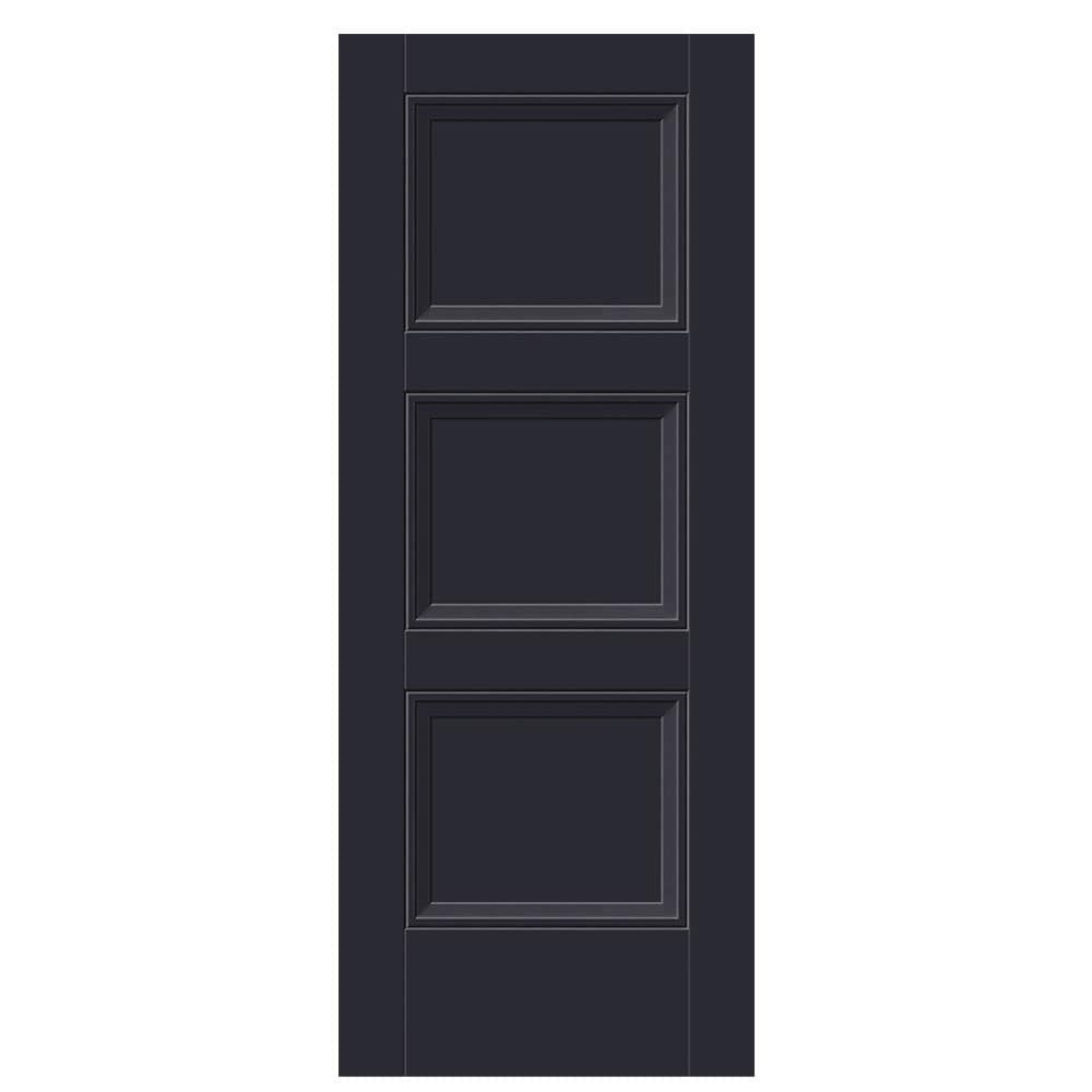 Masonite 1573280 Livingston 32-in x 80-in Midnight 3-panel square Smooth Solid core Prefinished Molded composite Slab Door