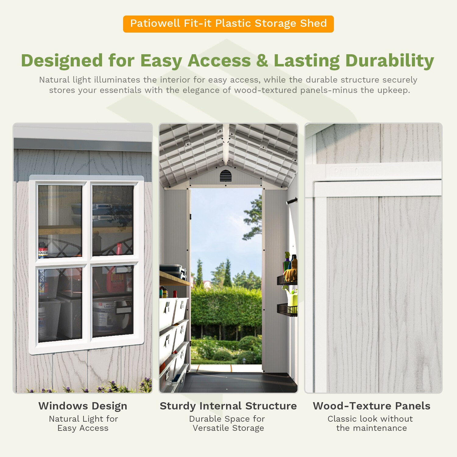 Patiowell WES-0421A-4WT Vinyl-Resin-Storage-Buildings - View #6