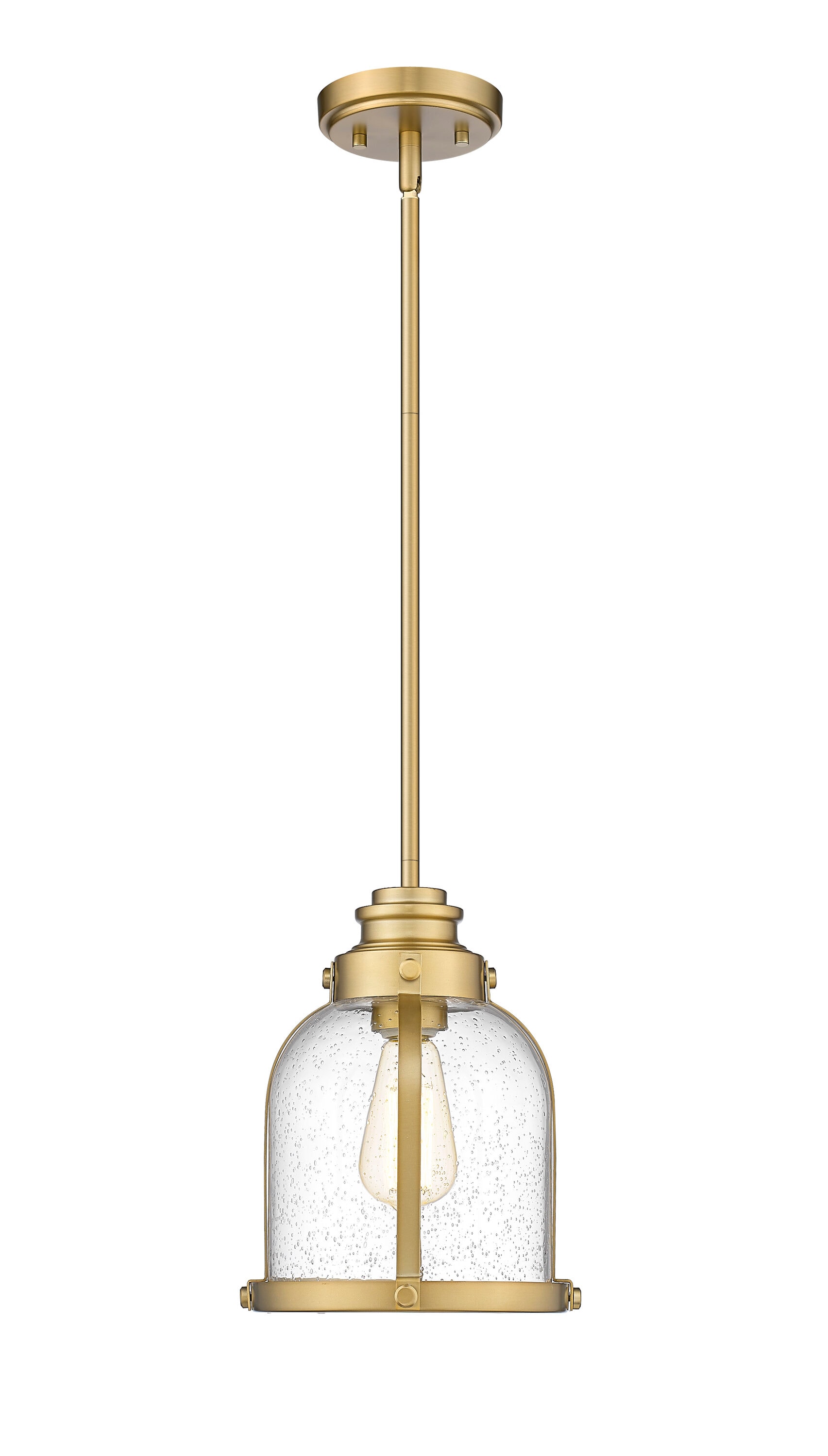 Z-Lite Burren Heritage Brass Traditional Seeded Glass Dome Mini Hanging ...