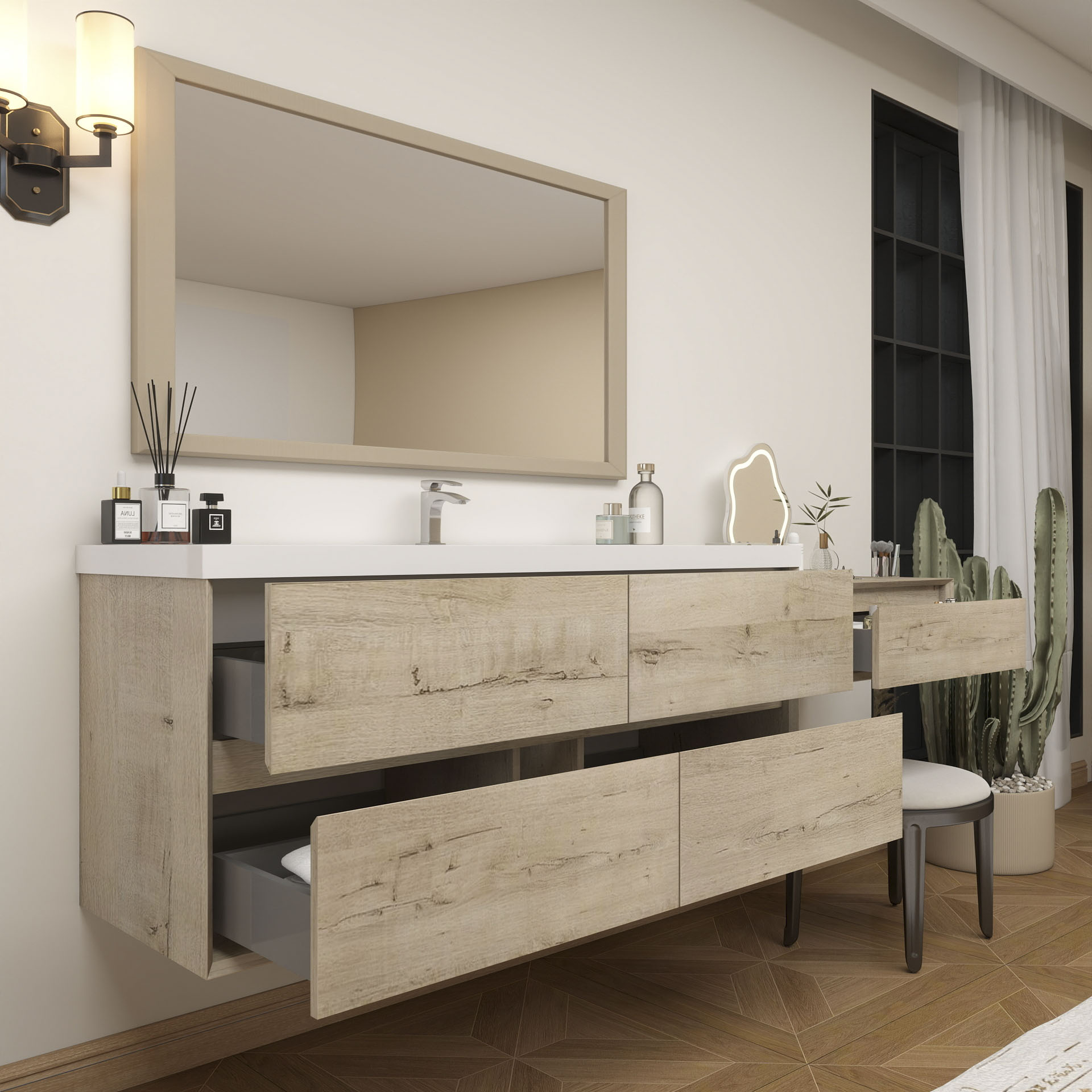 BV Better Vanity SLIM17-60S+30-WO Bath-Vanity-Combo - View #5