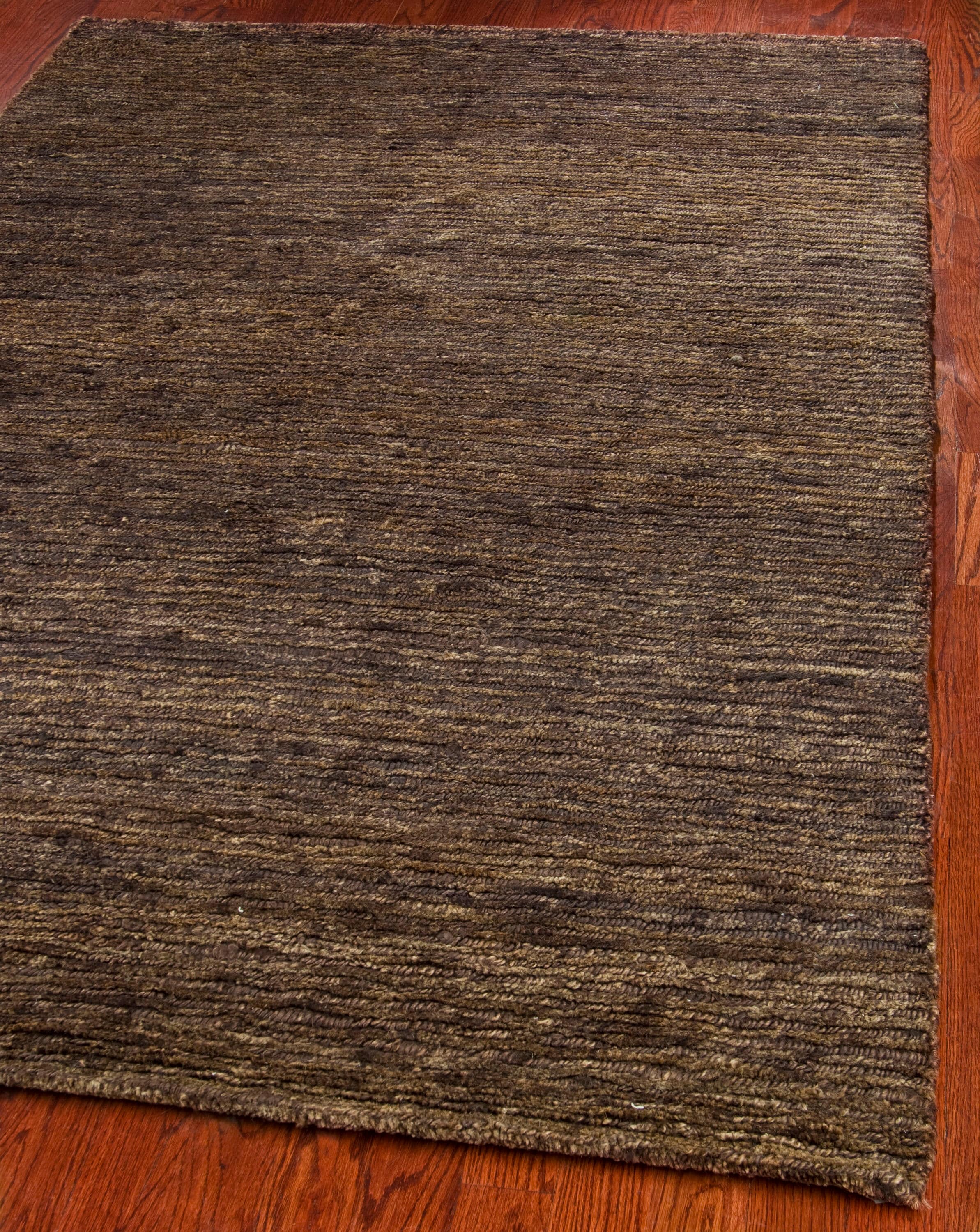 Handmade Brown Wool Reversible 8' x 10' Area Rug