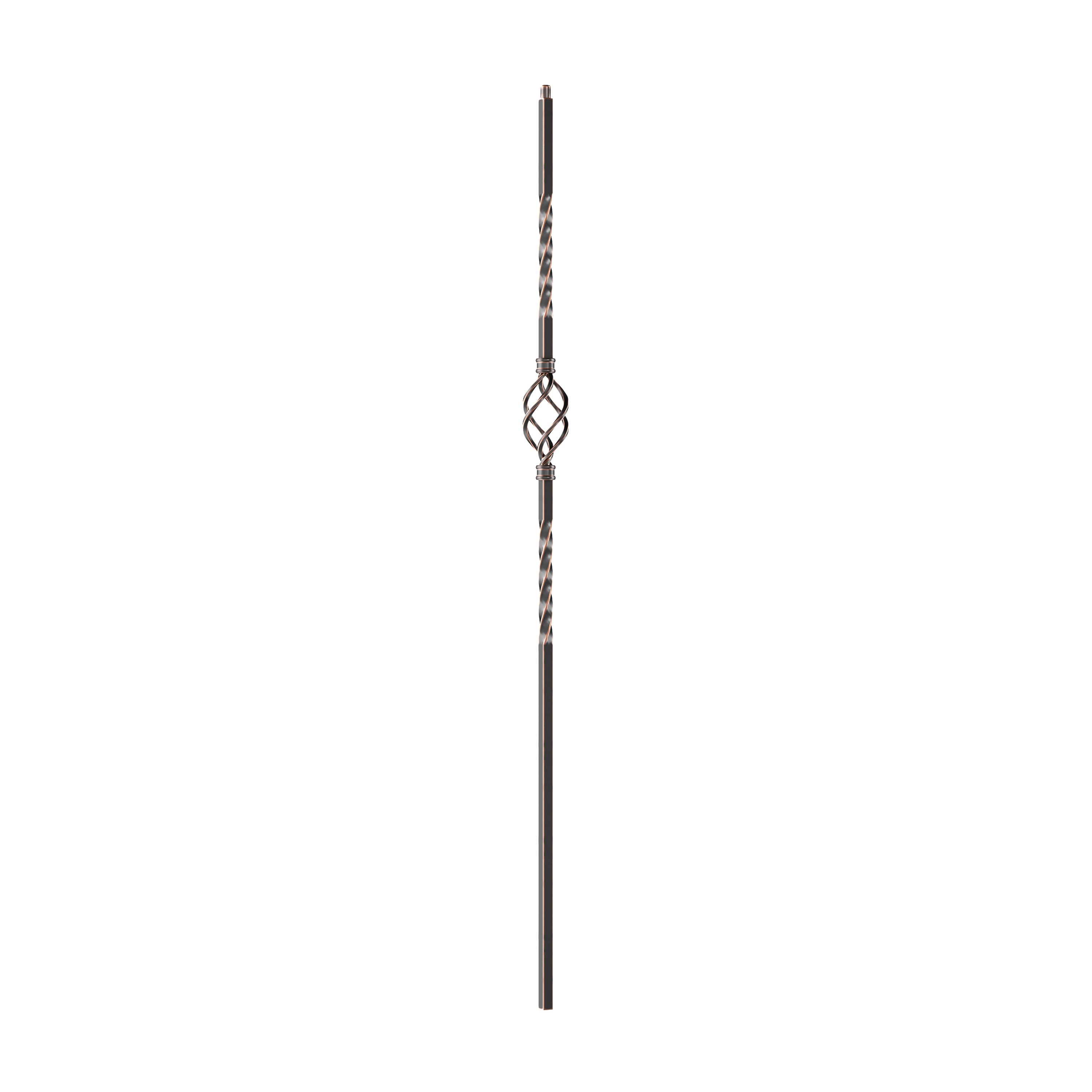 Crown Heritage 4582121RC44 44-in x 2.875-in Rubbed Copper Wrought Iron Pin Top Single Basket Stair Baluster