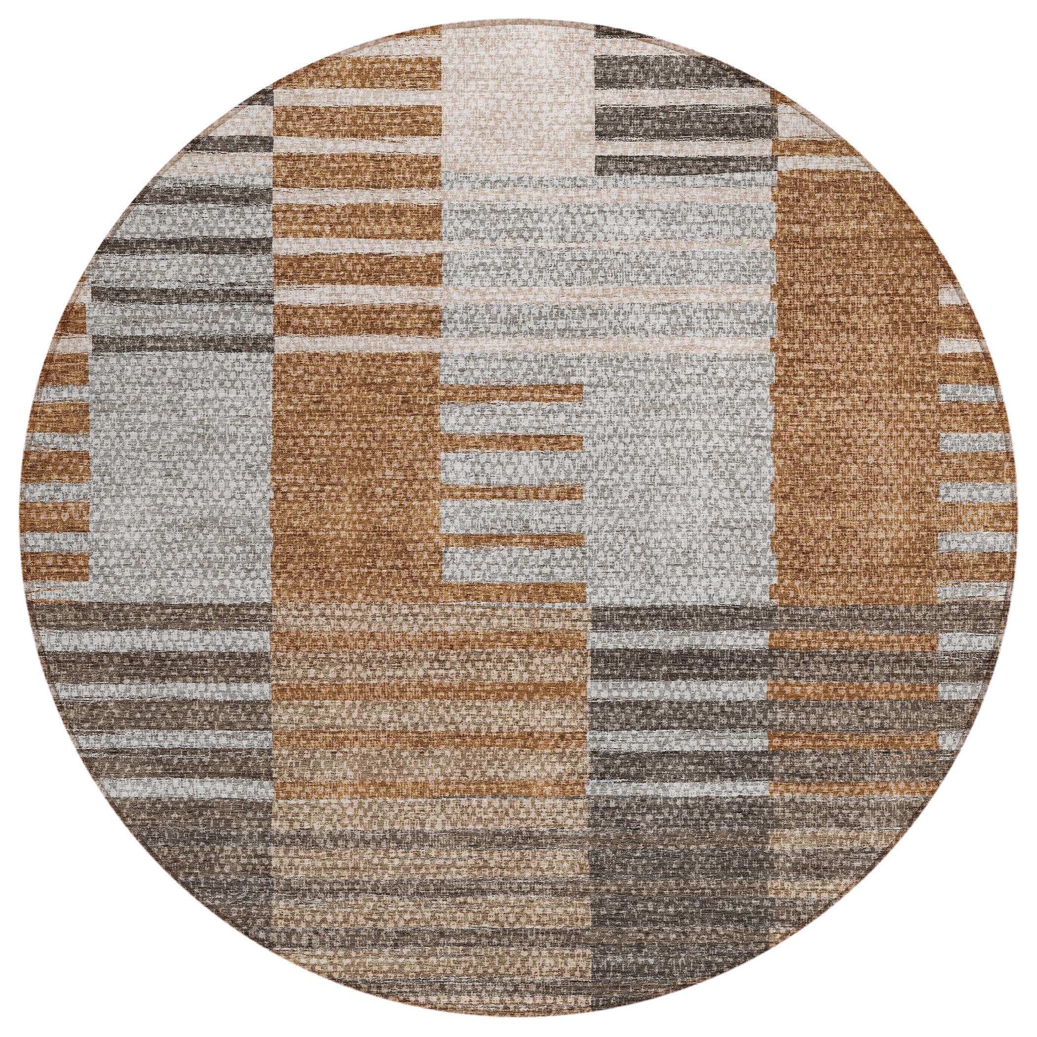 Addison Rugs ACN687PK8RO Chantille ACN687PK 8 x 8 (ft) Polyester Paprika Round Indoor/Outdoor Geometric Machine washable Area rug