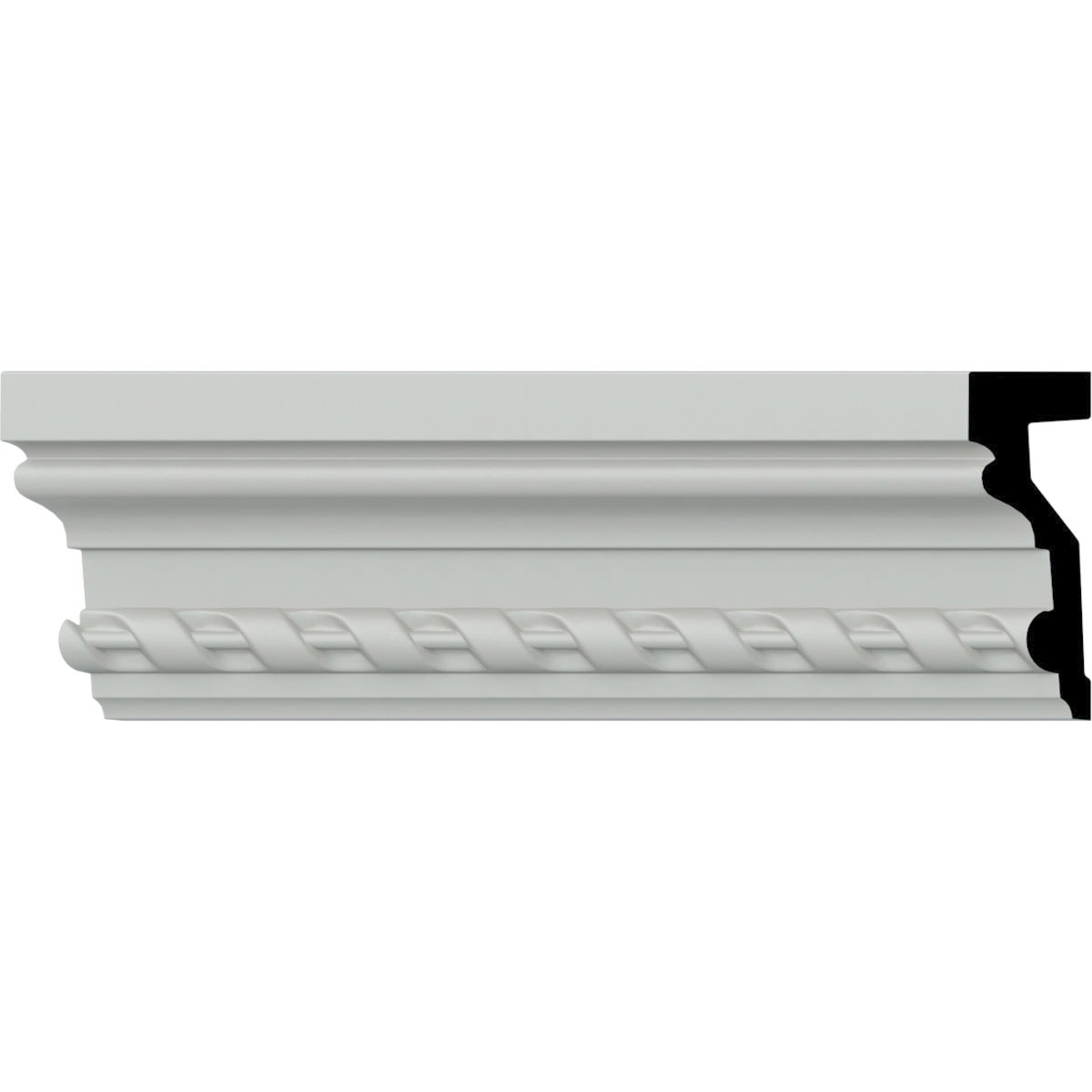 Ekena Millwork CHA04X01RO-CASE-2 Rope 1-1/2-in x 4-1/4-in x 7-ft 10-1/2-in Primed Polyurethane Rope Chair Rail Moulding 2 -Pack