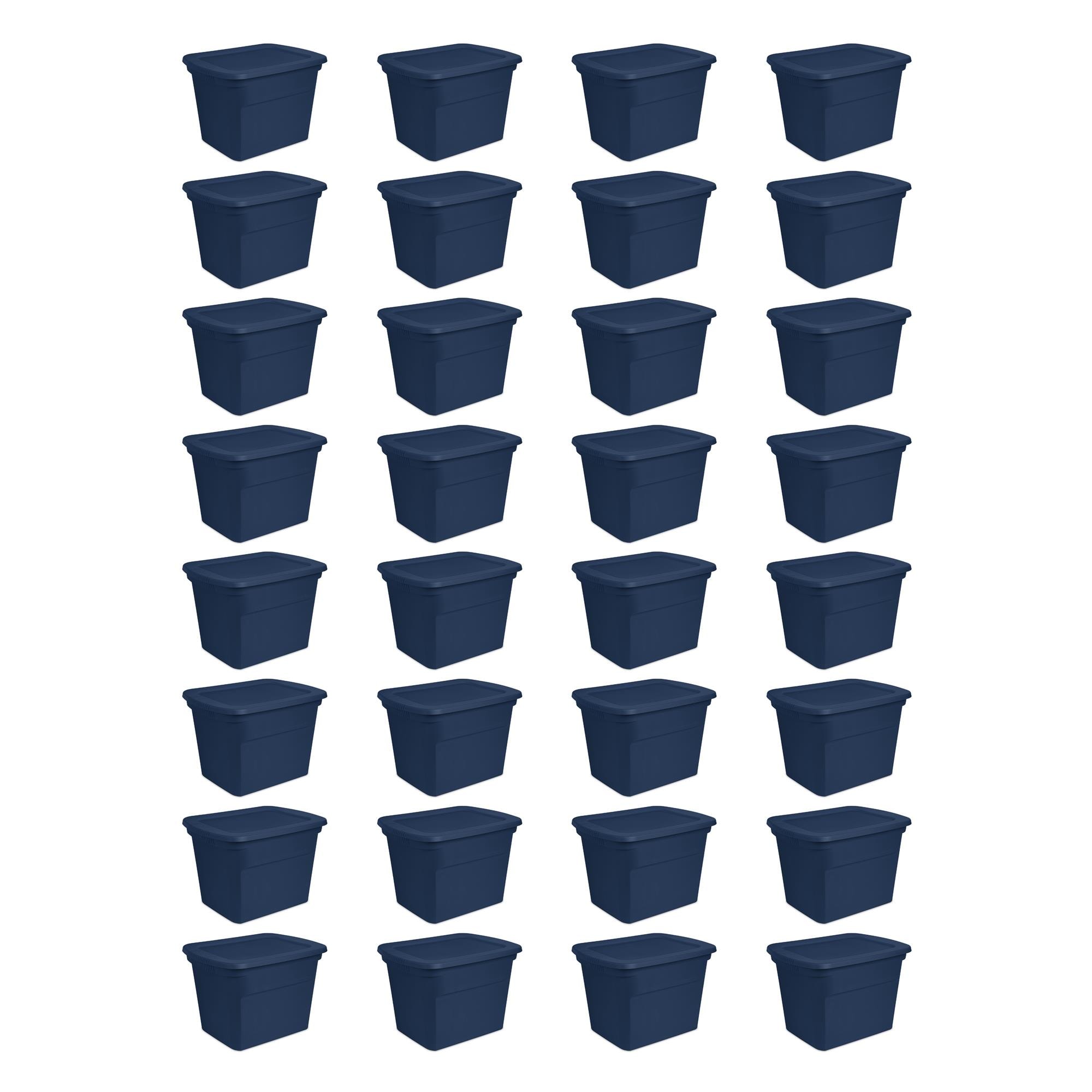 Sterilite 284625 32-Pack (18.4-in W x 16.2-in H x 23.5-in D) Marine Blue Plastic Stackable Bin