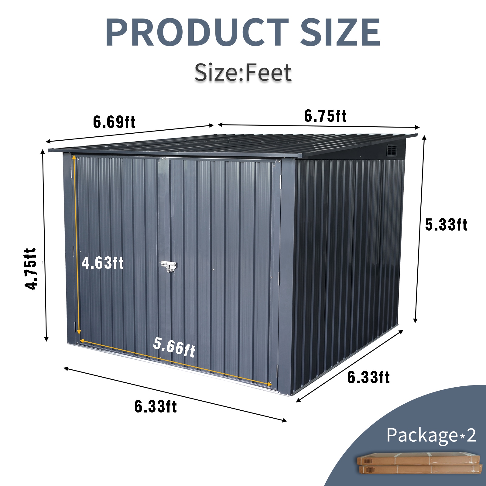 Kahomvis WWC-QP211-26 Metal-Storage-Buildings-Sheds - View #3