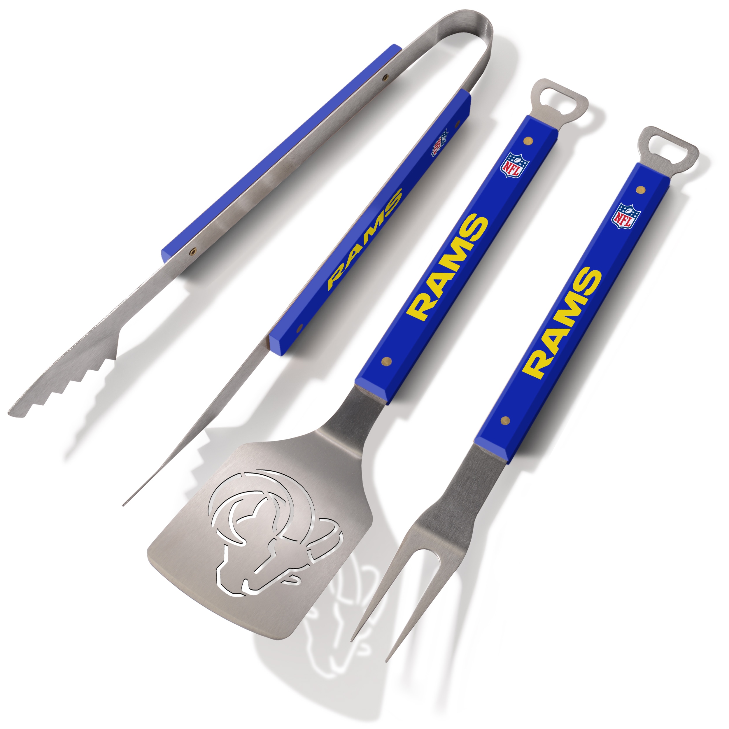 Sportula 9027317 Los Angeles Rams Spirit Series 3-Piece BBQ Set 3 -Piece Stainless steel Tool set